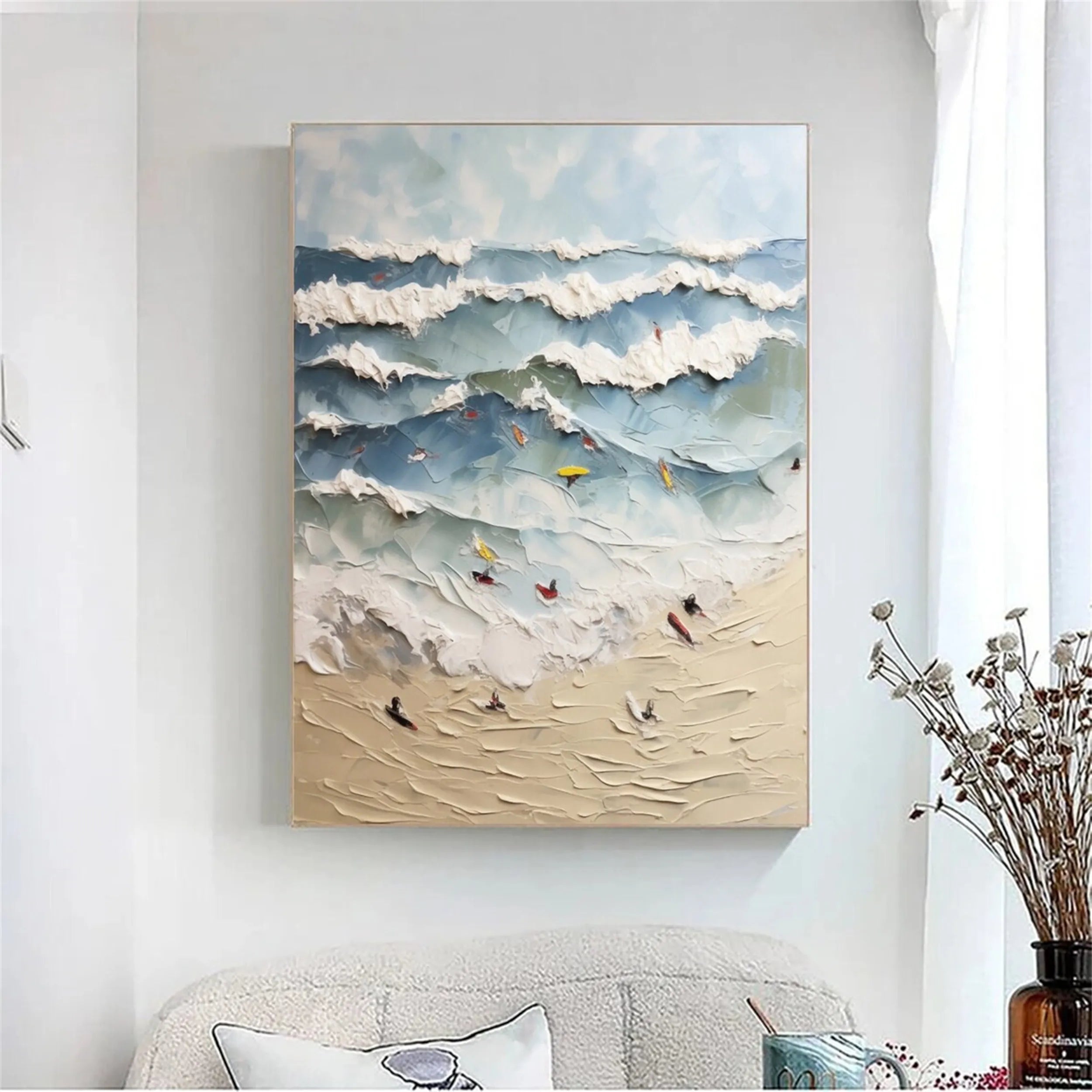 Seascape and Snowy Peak Painting #SP028