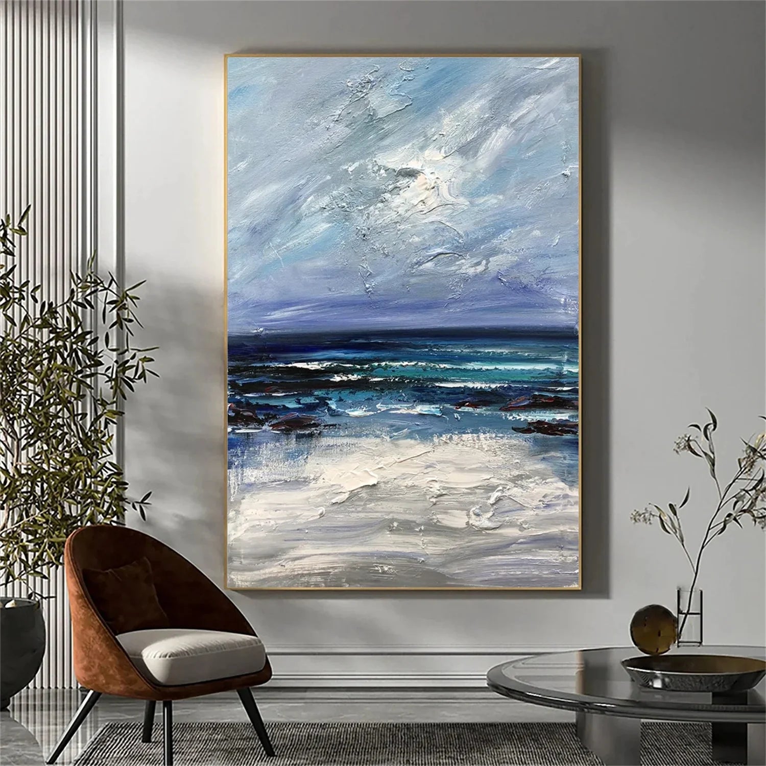 Sea & Sky Abstract Textured Wall Art #MS126
