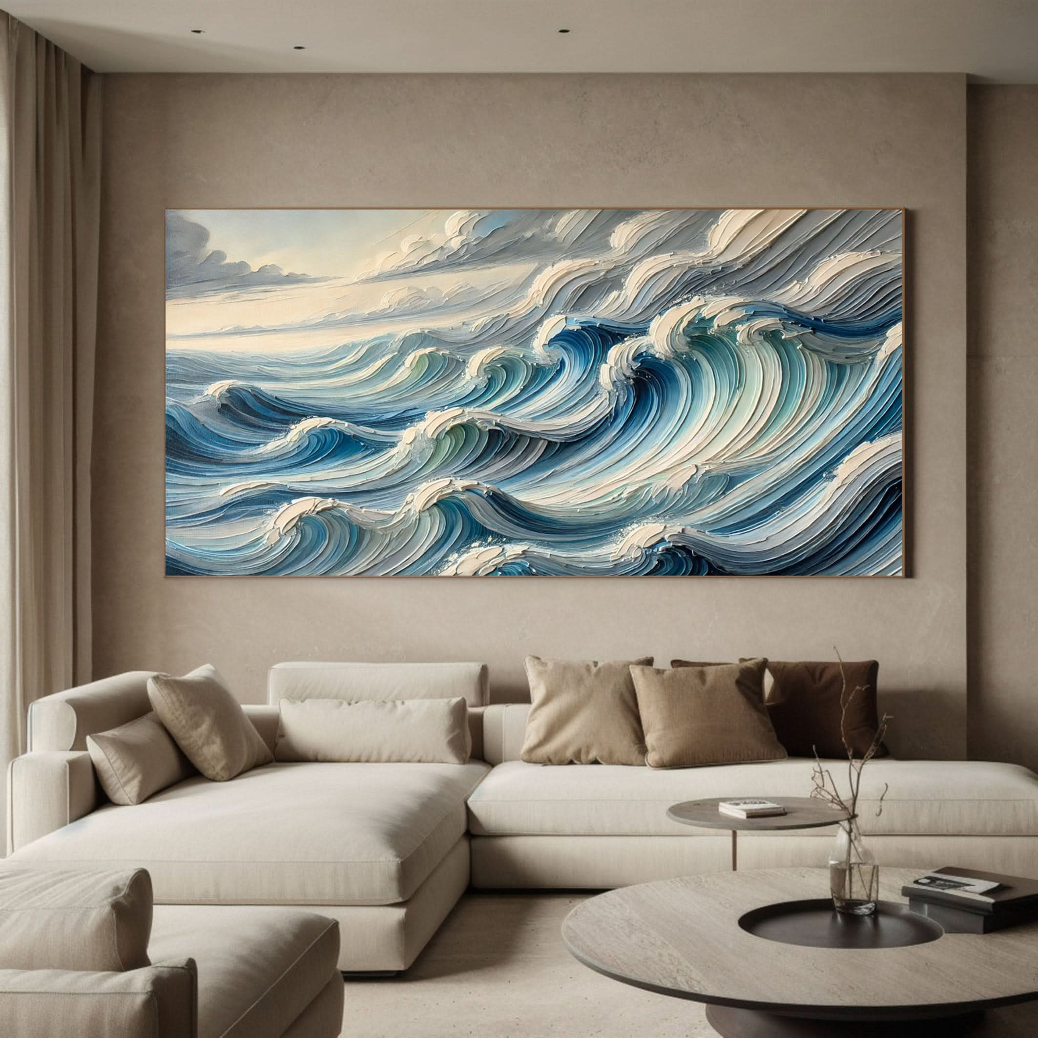 Majestic Ocean Wave Canvas Art Large Coastal Decor for Living Room #OS 080