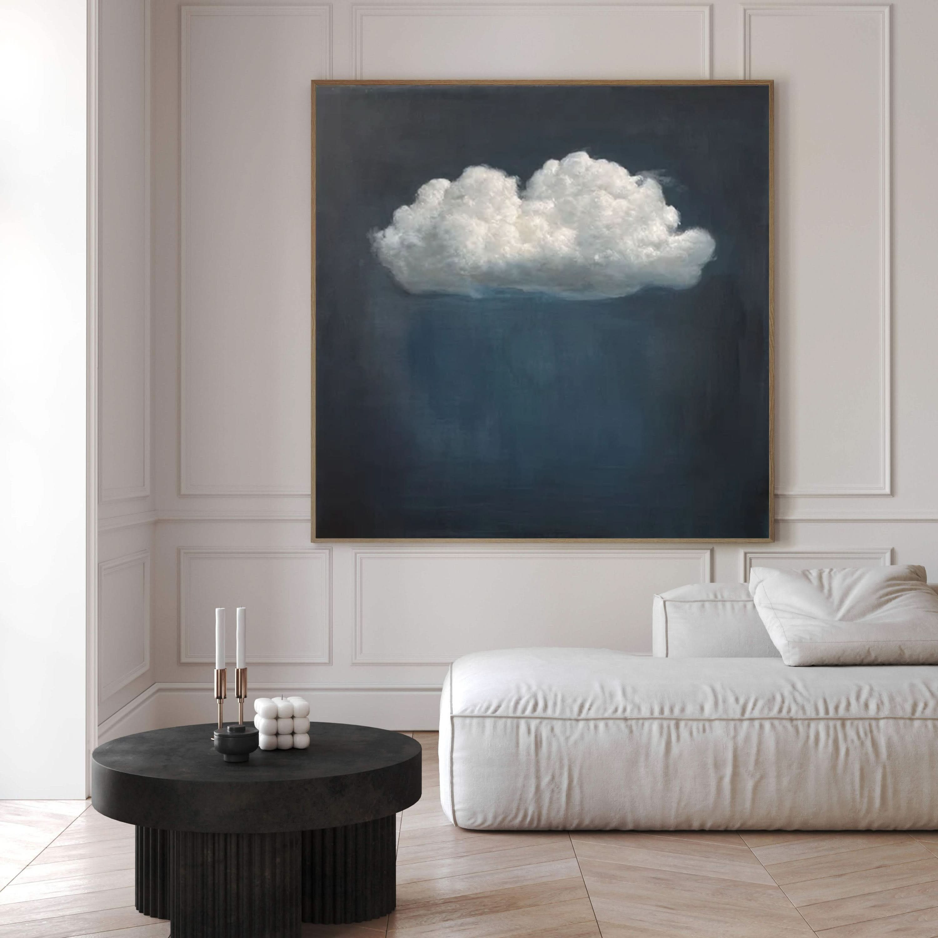 Serene Cloudscape Abstract Art Canvas Modern Sky Painting #OS 017