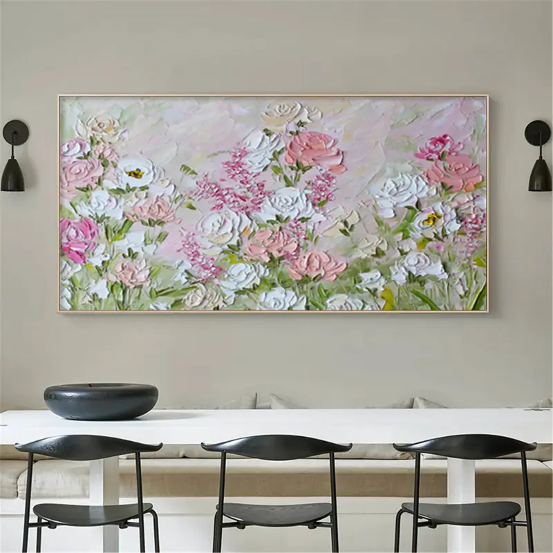 Colorful Flower & Tree Abstract Textured Wall Art #ML002