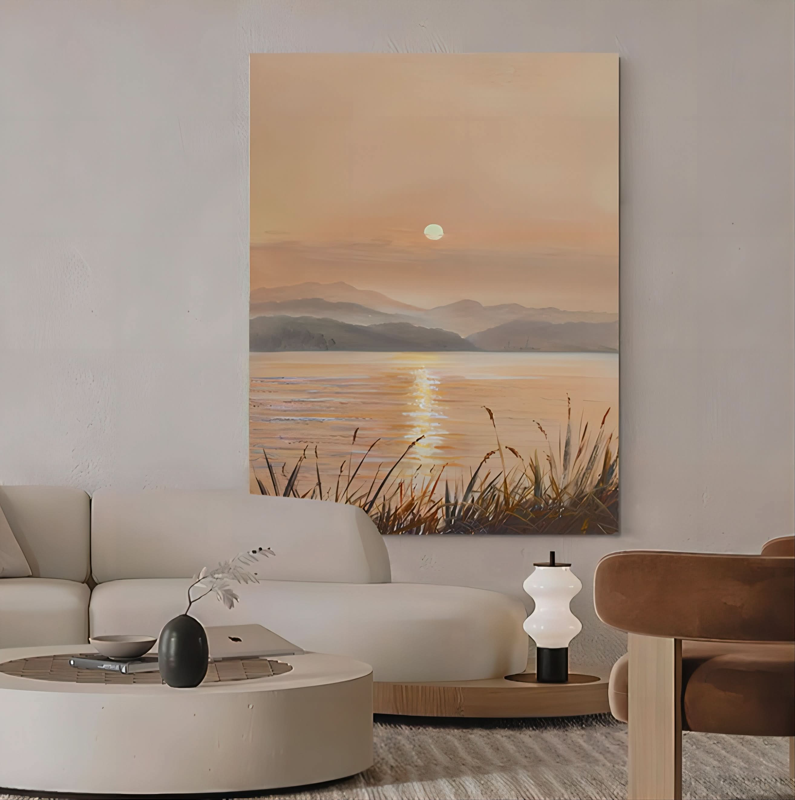 Sunrise Oil Painting Large Landscape Art Large Landscape Wall Art Landscape Painting on Canvas