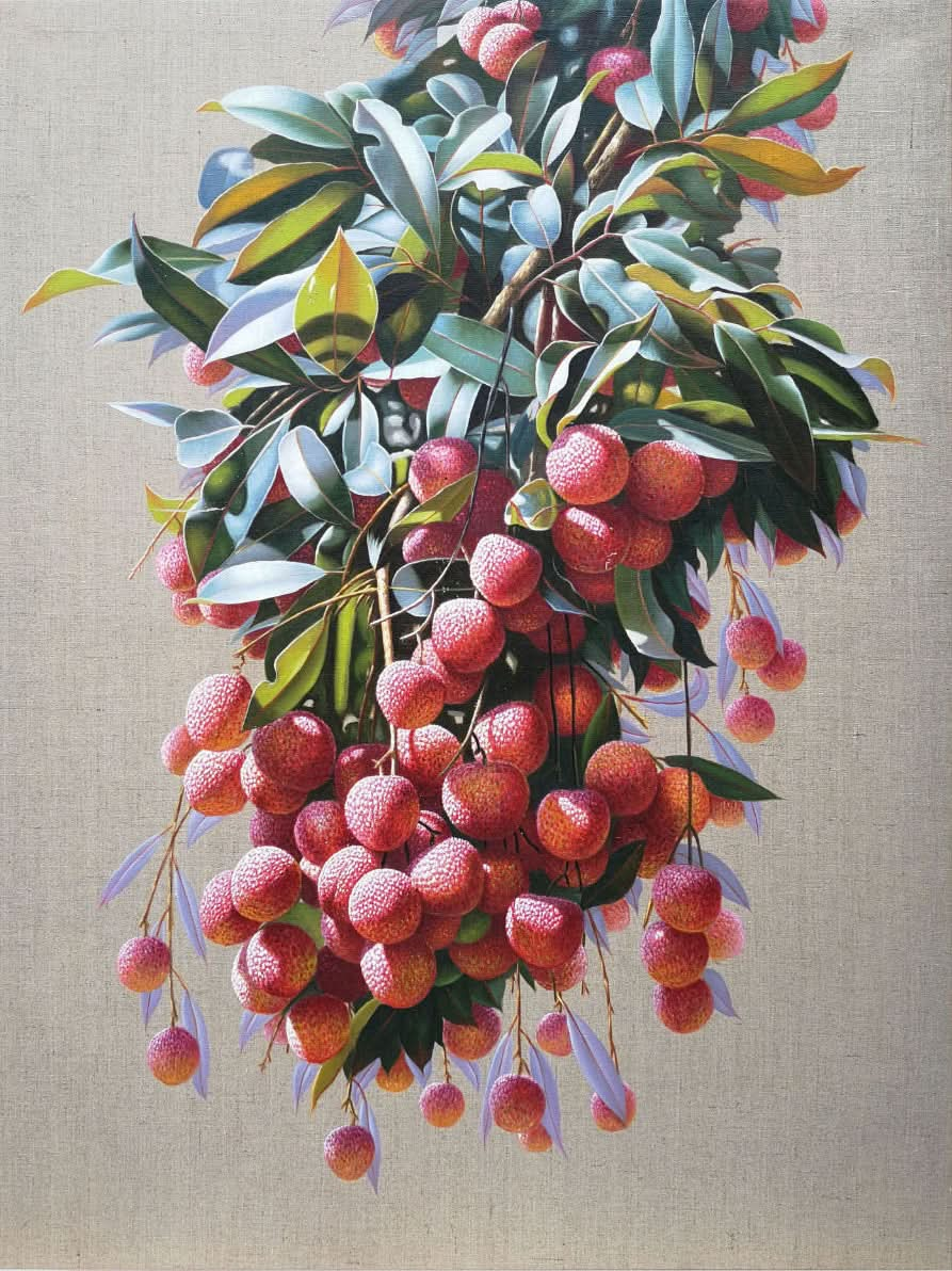 Lychee Realistic Art Lychee Realistic Canvas Oil Painting Super Realistic Lychee Art Lychee Wall Art