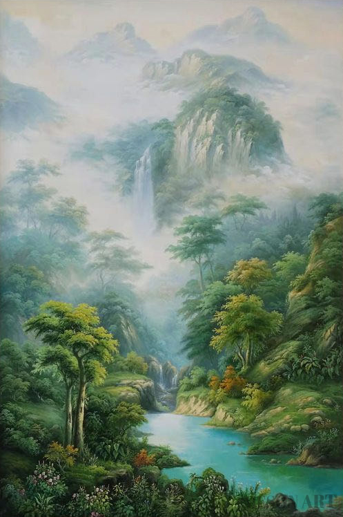 Large Realistic Landscape Oil Painting Hyper-Realistic Landscape Art Landscape Realistic Canvas Wall Art Decor