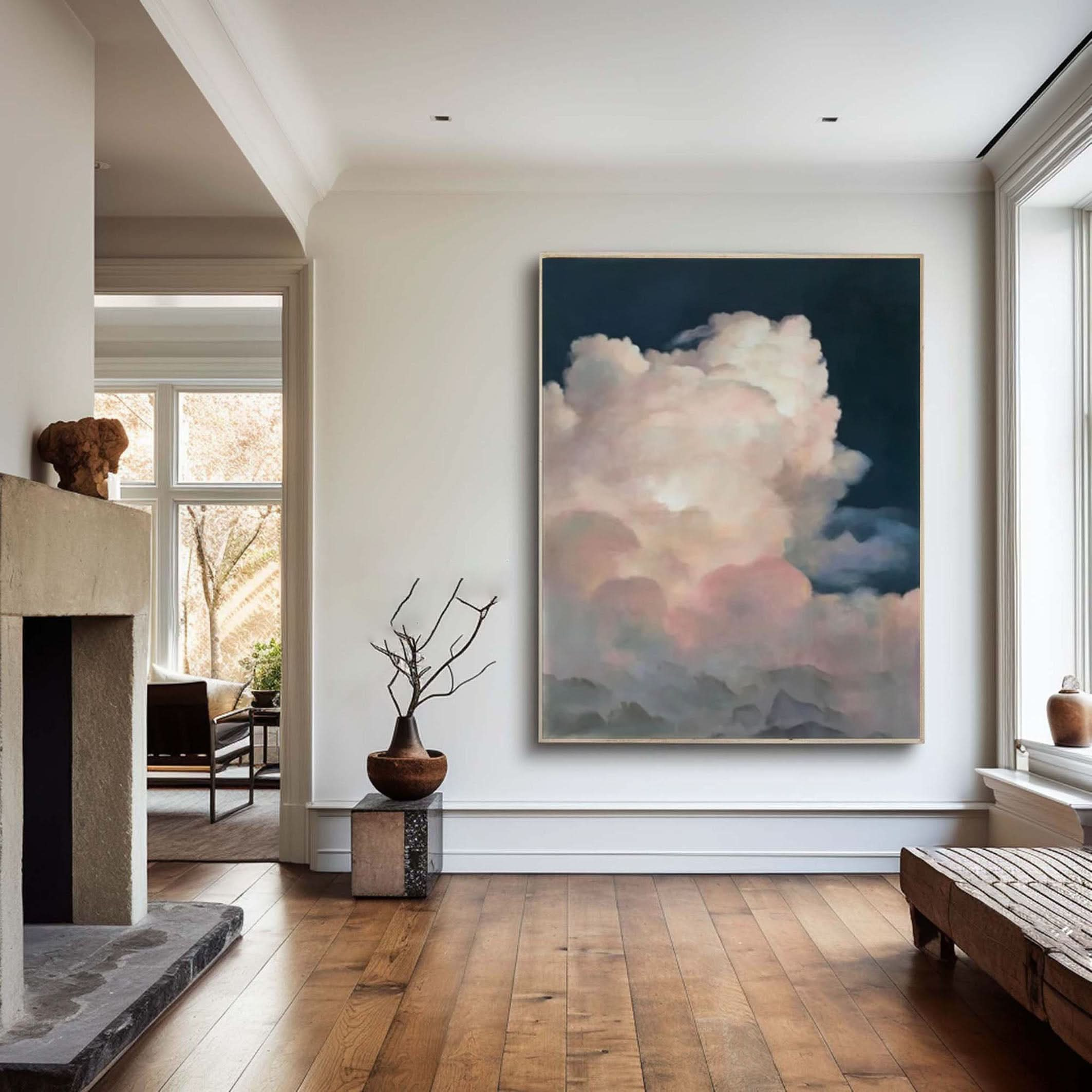 Dreamy Cloudscape Art Print Large Tranquil Sky Wall Art #OS 002