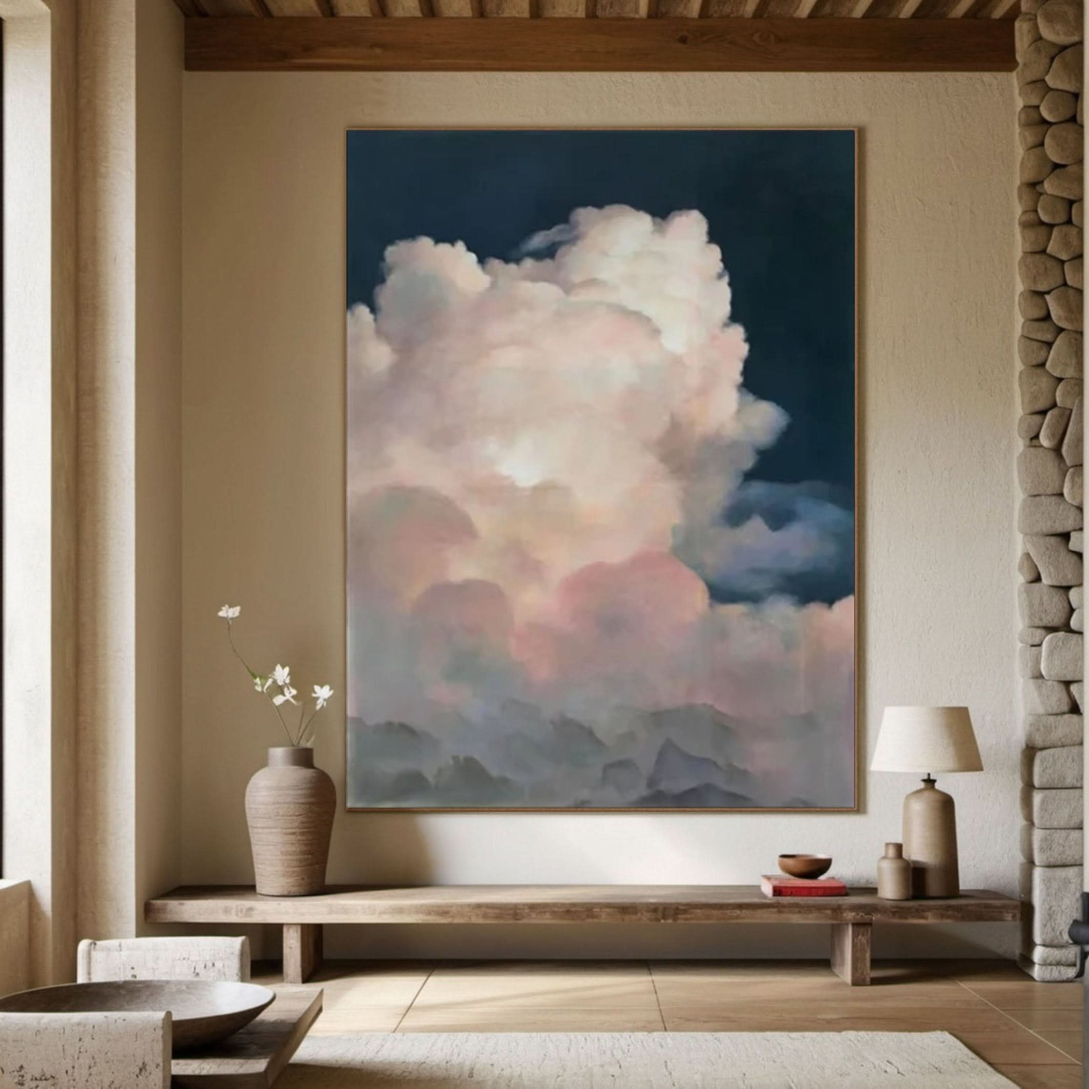 Dreamy Cloudscape Art Print Large Tranquil Sky Wall Art #OS 002