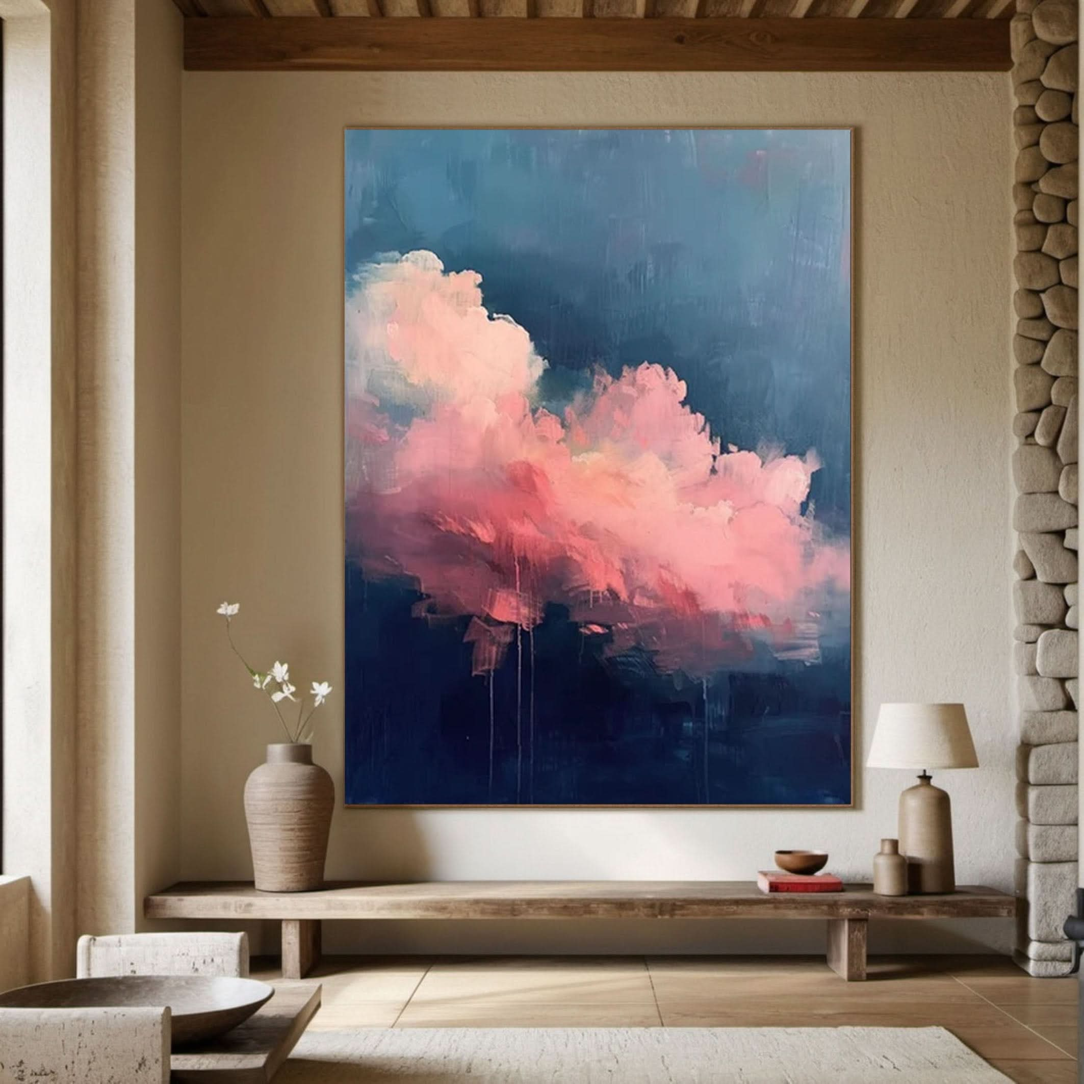 Luminous Sky Clouds Canvas Soft Pastel Wall Art for Serene Decor #OS 003