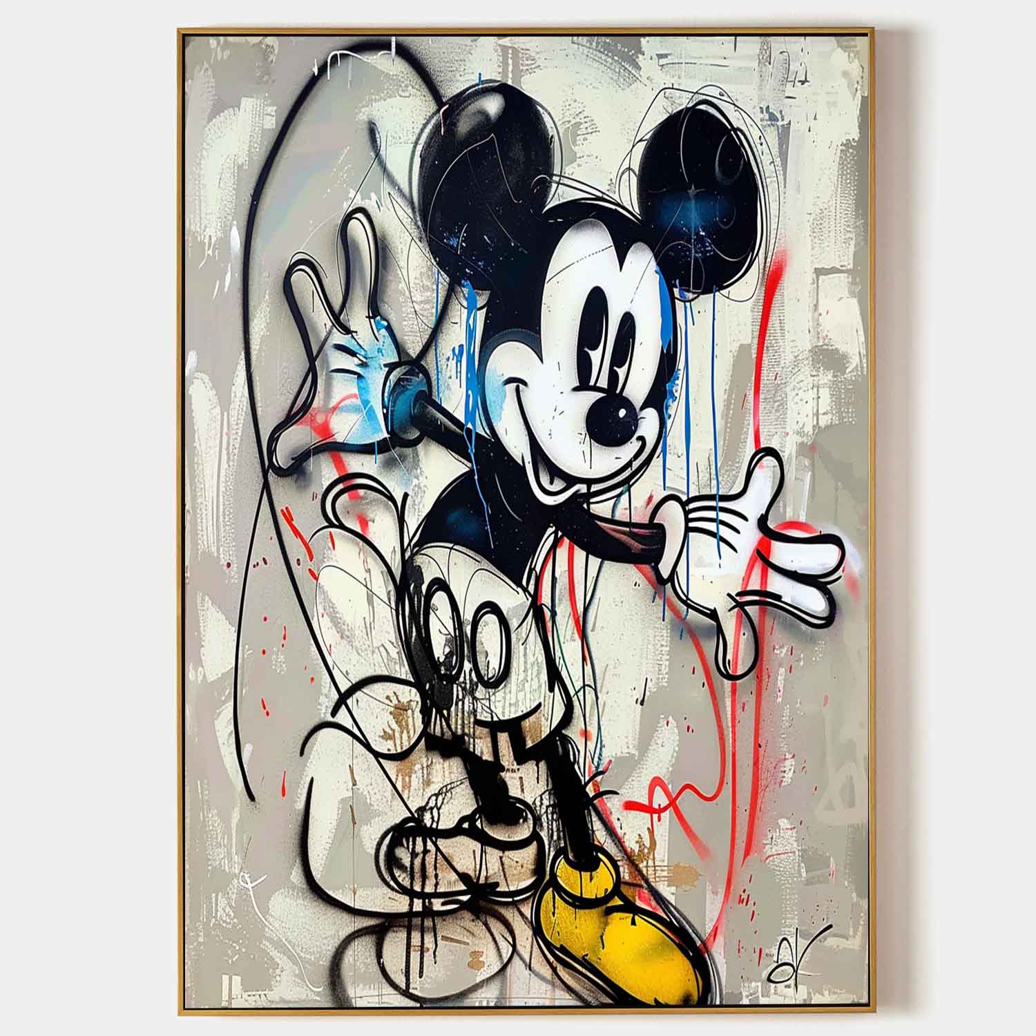 Fun Mickey Mouse Graffiti Art Kids Room Mickey Wall Art for Sale Colorful Mickey Mouse Graffiti Art on Canvas