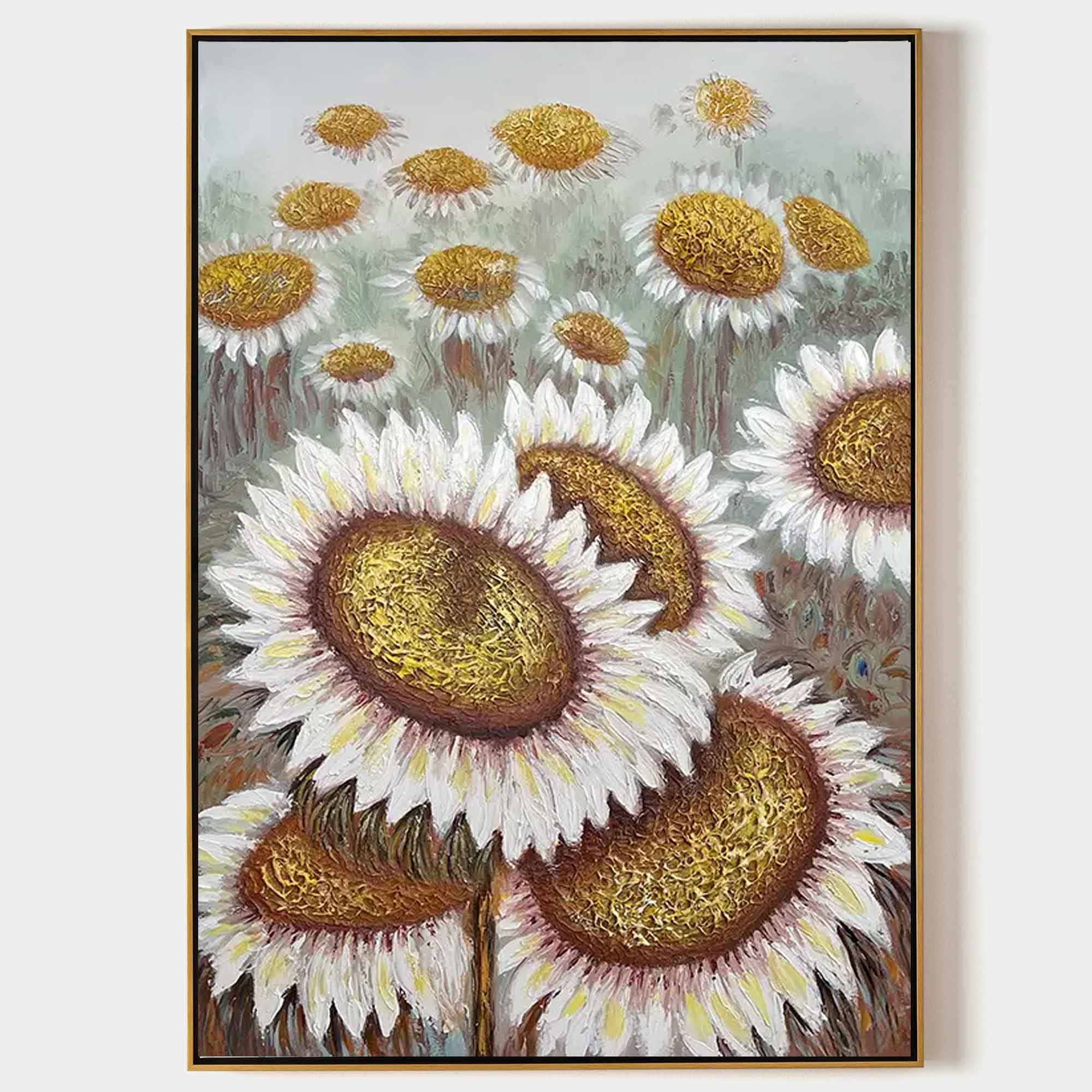 Sunflower Textured Acrylic Painting 3D Sunflower Wall Art Large Sunflower Home Decor