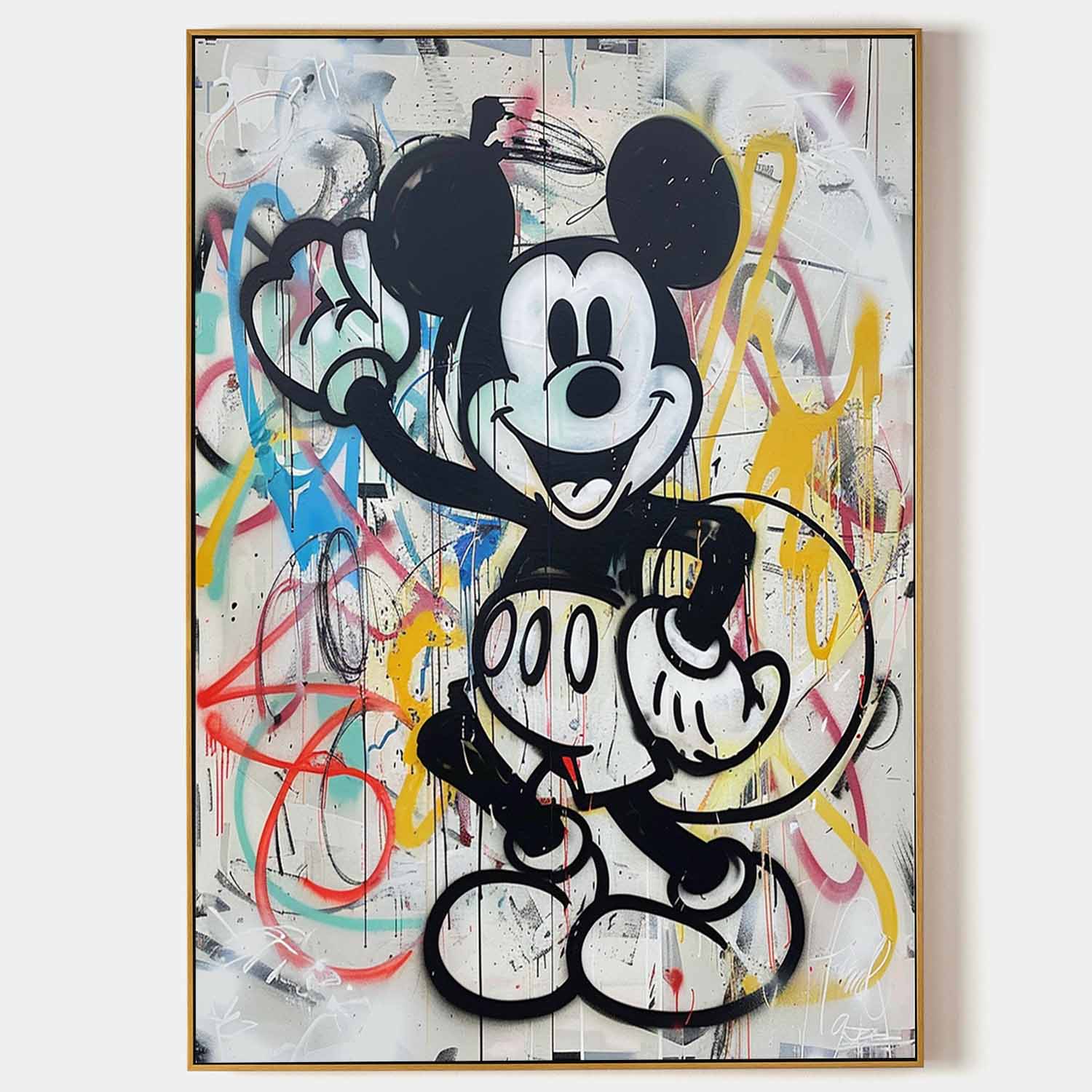 Mickey Mouse Kids Room Canvas Wall Art Mickey Graffiti Art for Sale Mickey Mouse Graffiti Street Painting