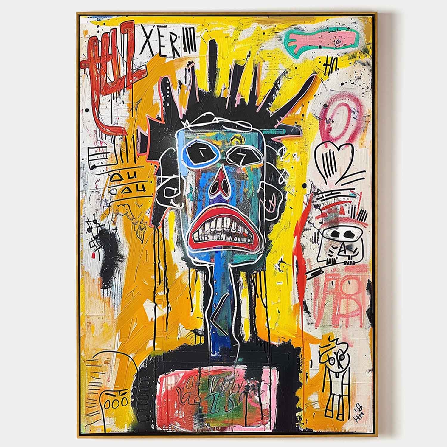 Basquiat Abstract Graffiti Art Cool Graffiti Canvas Art Fun Graffiti Canvas Wall Art Decoration for Sale