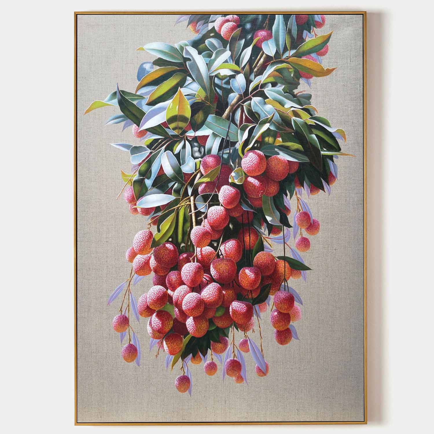 Lychee Realistic Art Lychee Realistic Canvas Oil Painting Super Realistic Lychee Art Lychee Wall Art