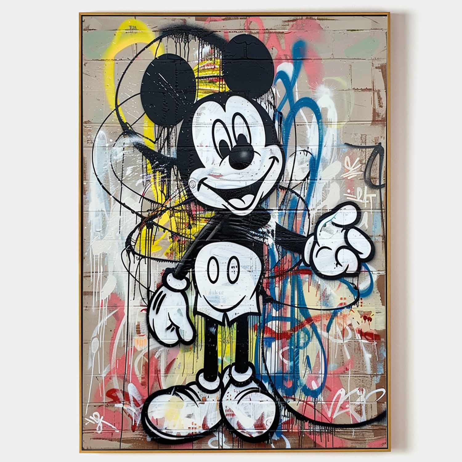 Mickey Mouse Kids Room Canvas Wall Art Mickey Graffiti Art for Sale Mickey Mouse Graffiti Street Painting