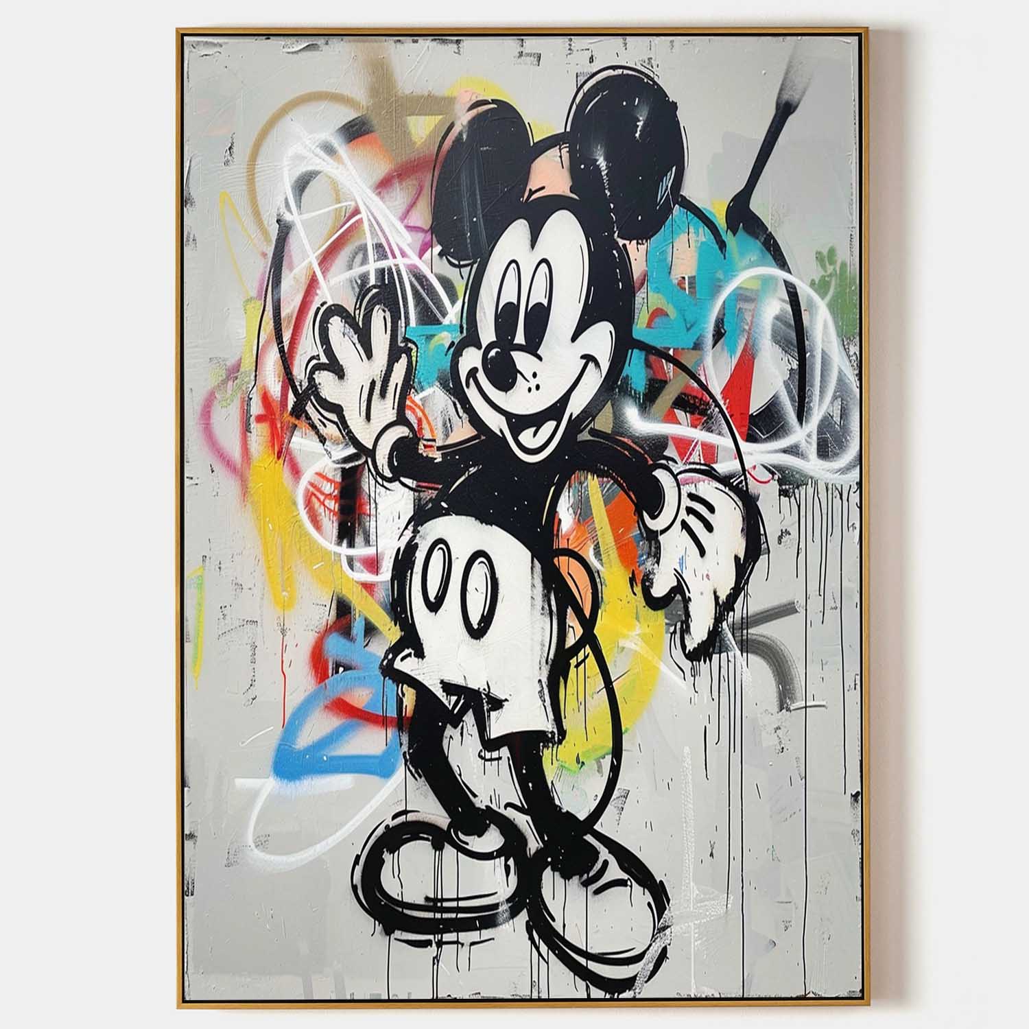 Mickey Mouse Graffiti Canvas Art for Sale Mickey Mouse Graffiti Street Painting Mickey Mouse Kids Room Wall Art