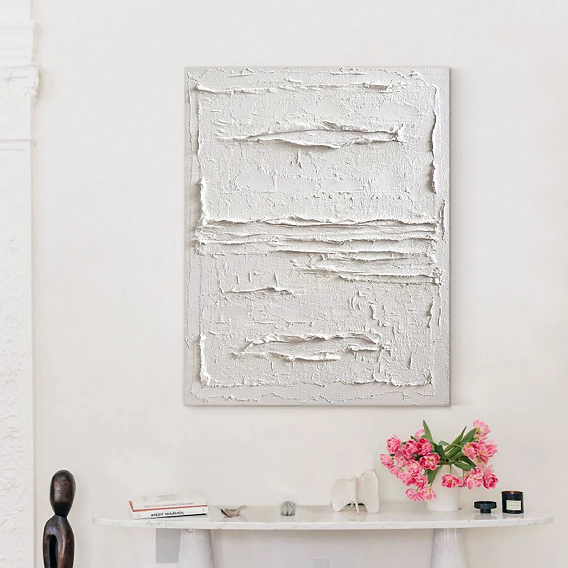 Minimalist Plaster Art Large Painting Wall Art for Room Decor