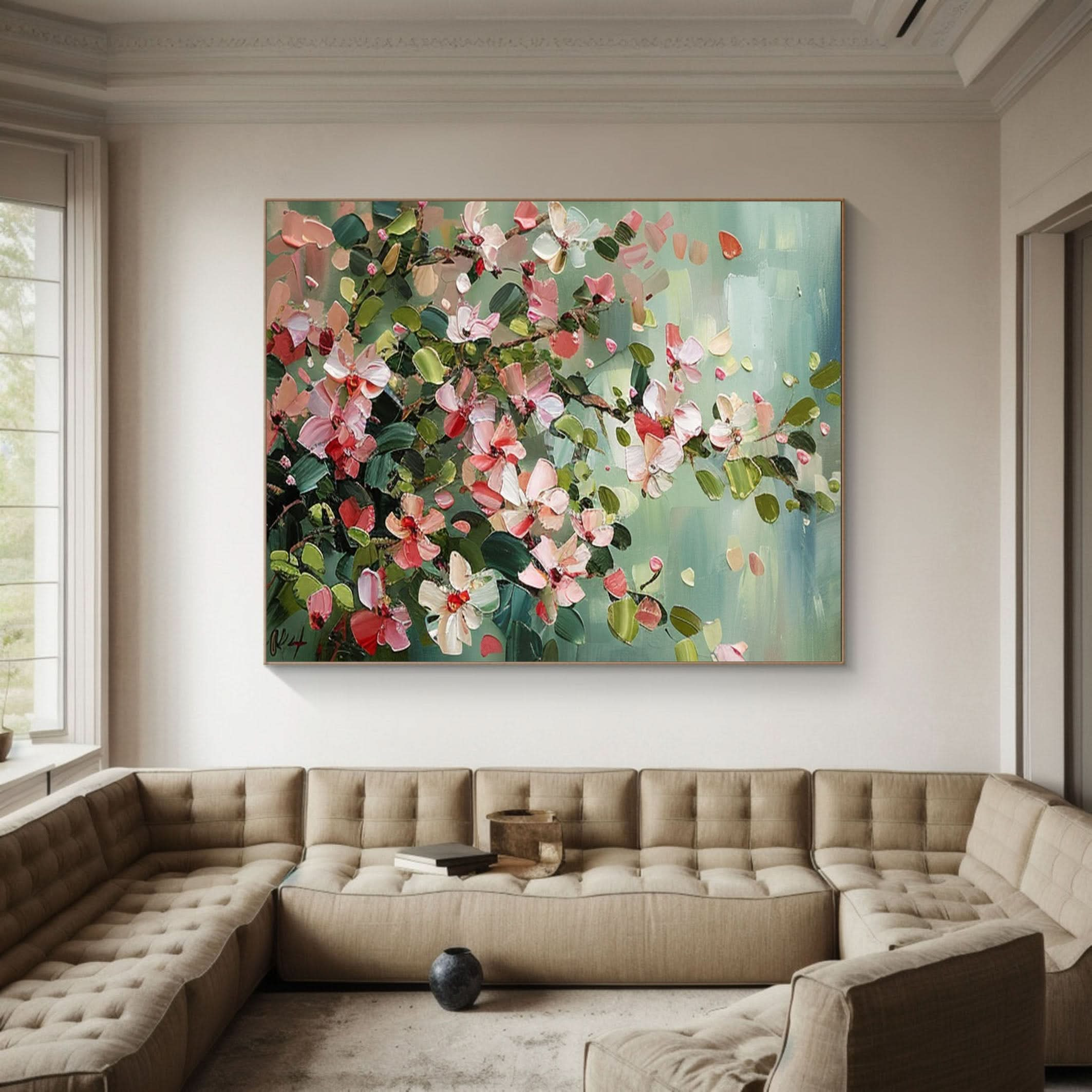 Vibrant Garden Floral Wall Art - Modern Abstract Flowers #FT 021