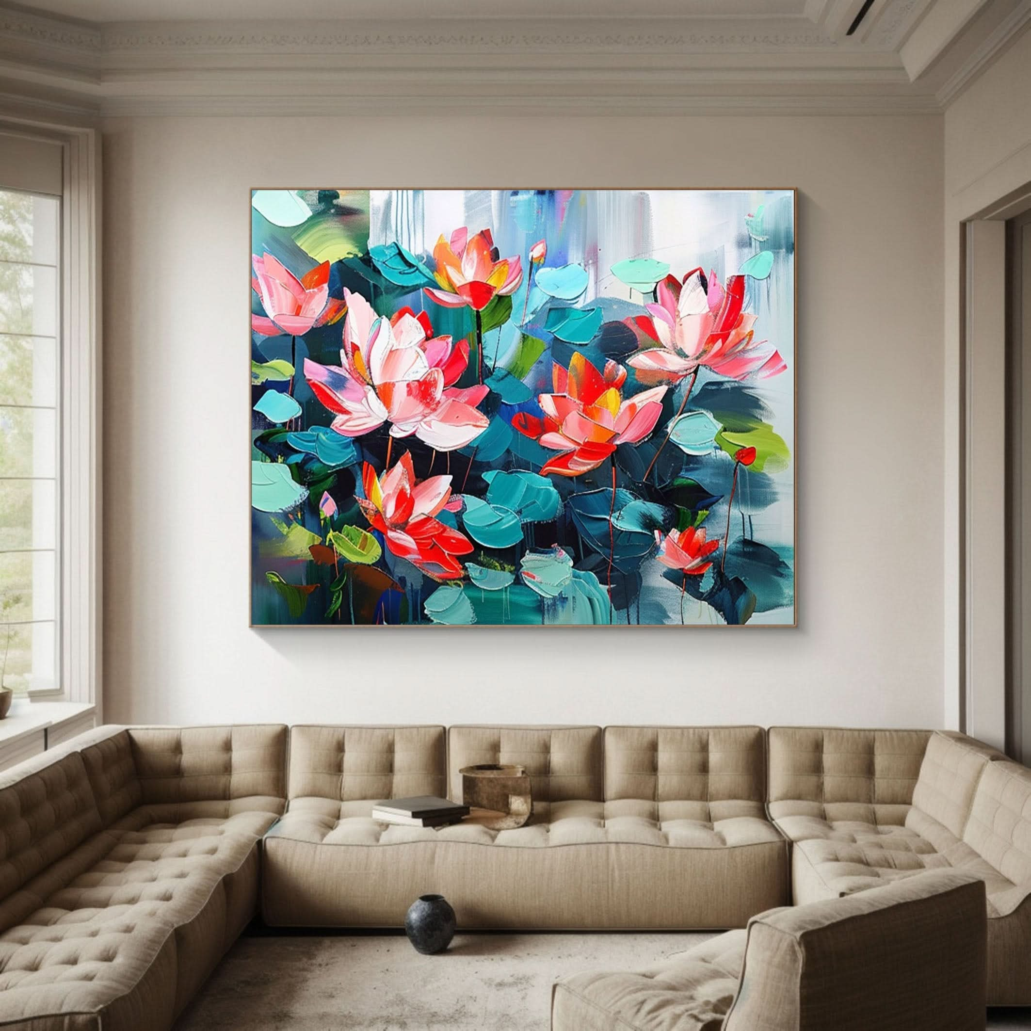 Vibrant Garden Floral Wall Art - Modern Abstract Flowers #FT 020