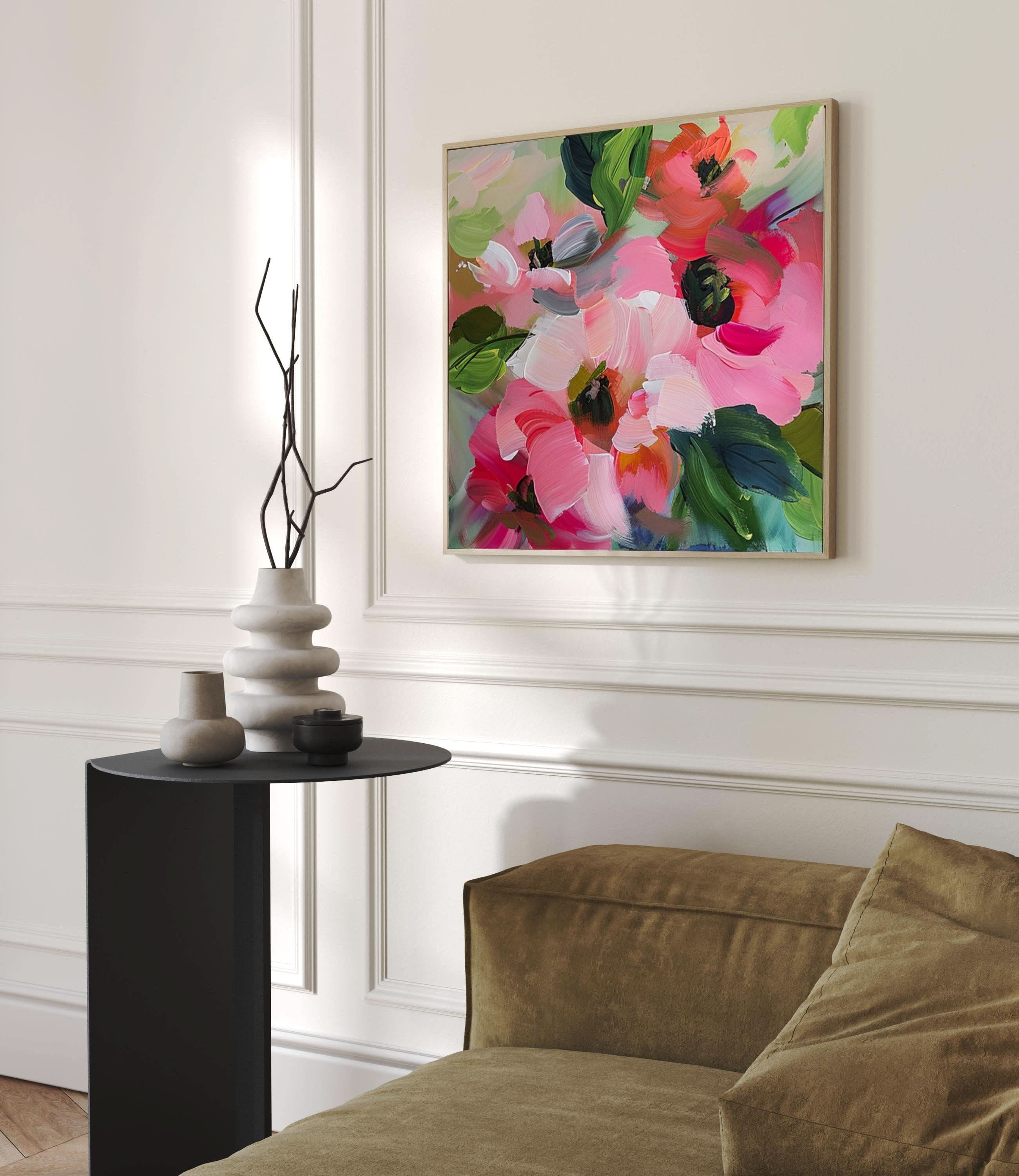 Vibrant Bloom Canvas Art Colorful Flower Wall Decor #FT 035