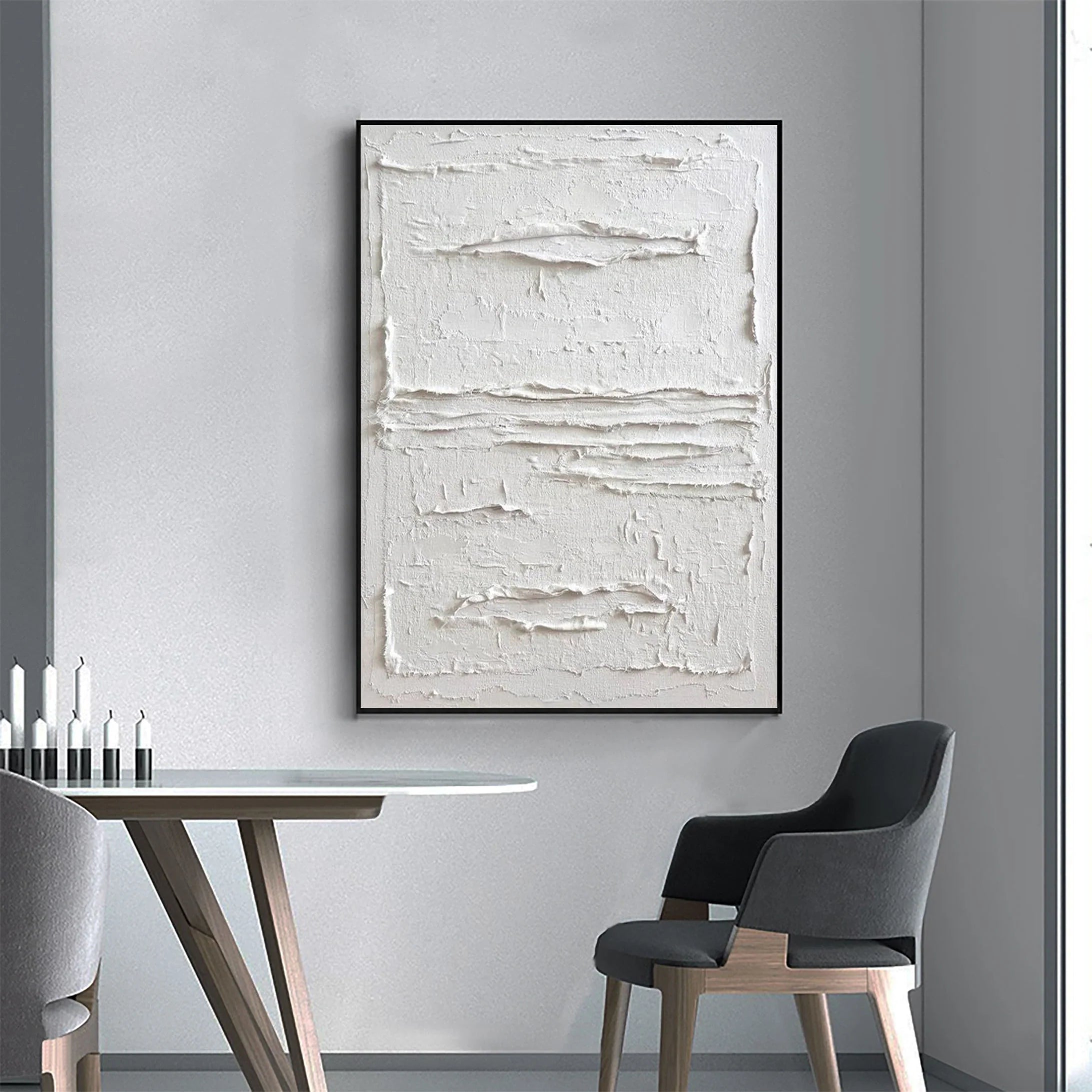 Minimalist Plaster Art Large Painting Wall Art for Room Decor