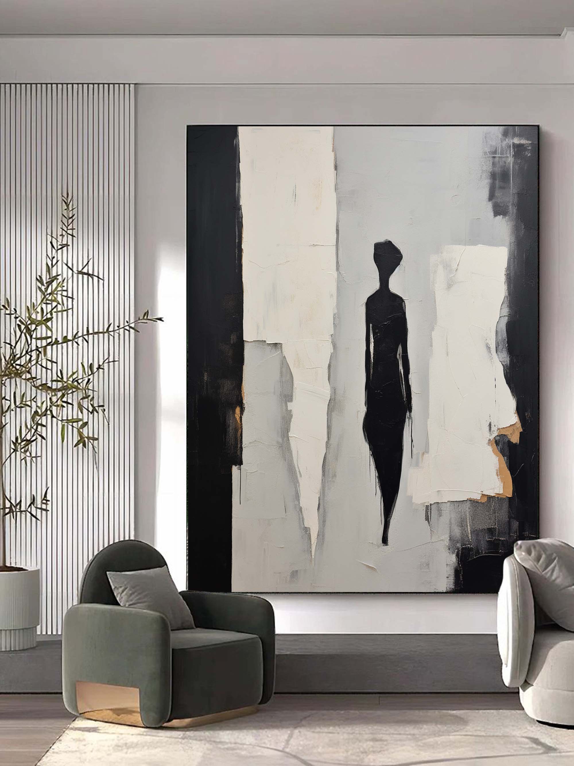 People Abstract Art Beige Abstract Minimalist Wall Art Beige Contemporary Minimalist Art Beige Art On Canvas Beige Figure Abstract Art