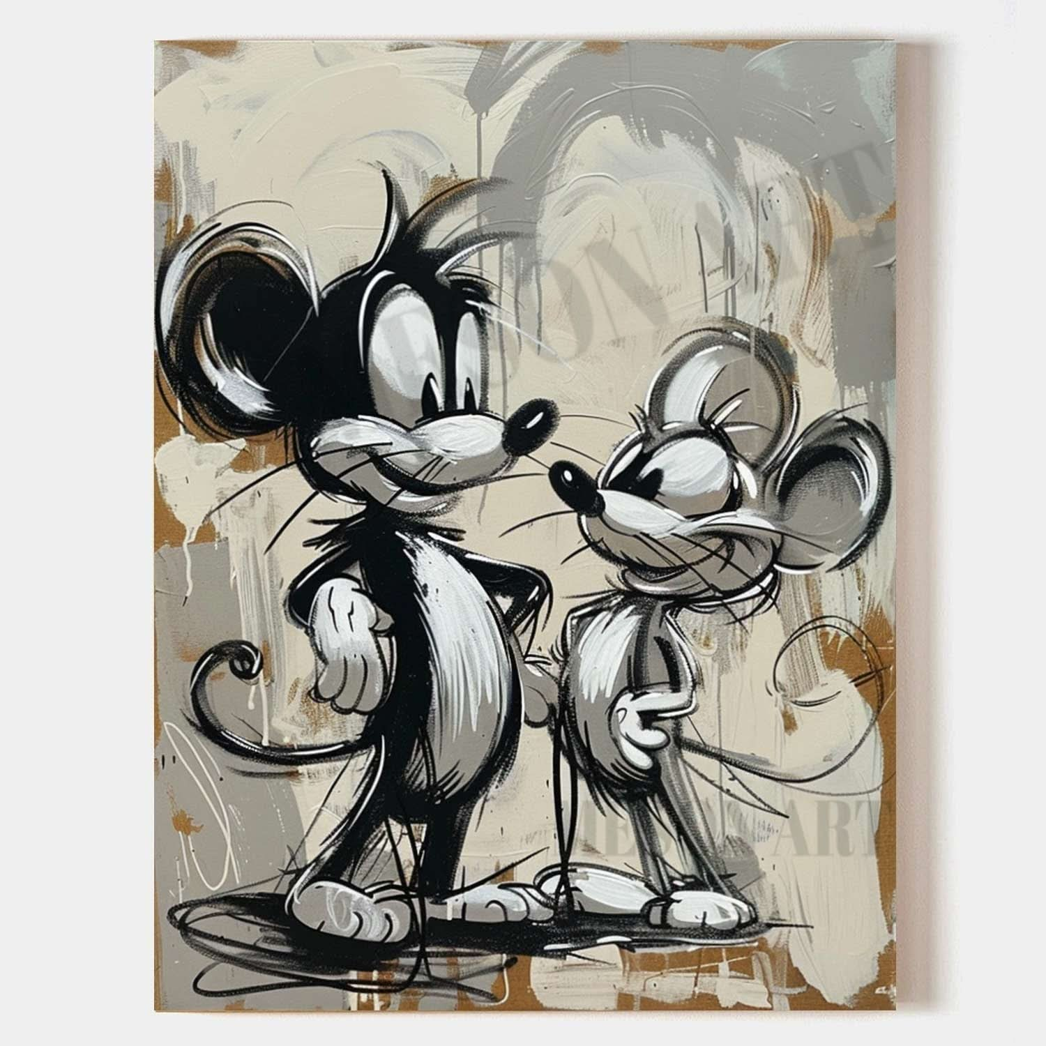 Jerry Mouse Pop Art for Sale Jerry Mouse Portrait Pop Canvas Wall Art Mouse Minimalist Painting