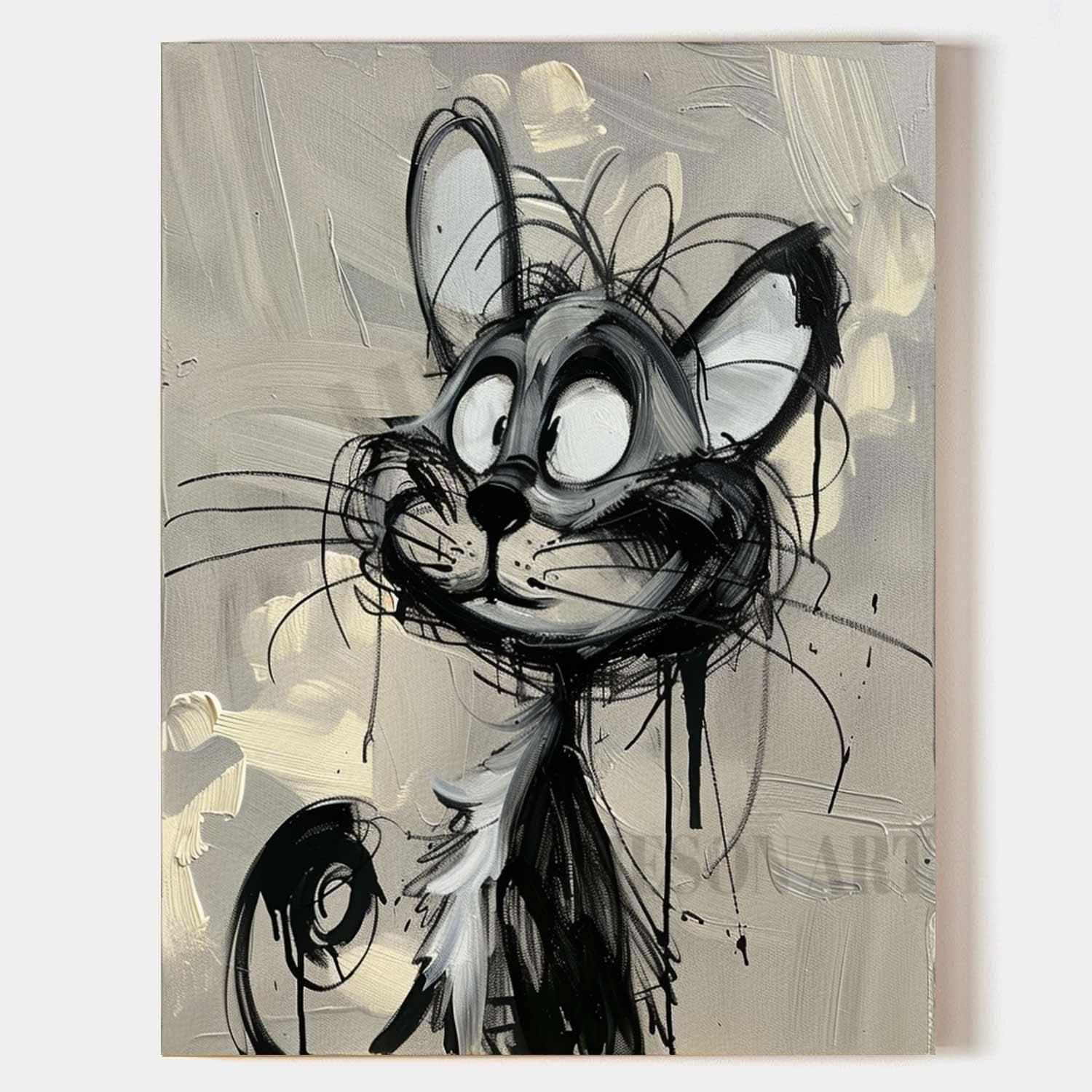 Tom Cat Pop Art for Sale Tom Cat Portrait Pop Canvas Wall Art Cat Minimalist Painting