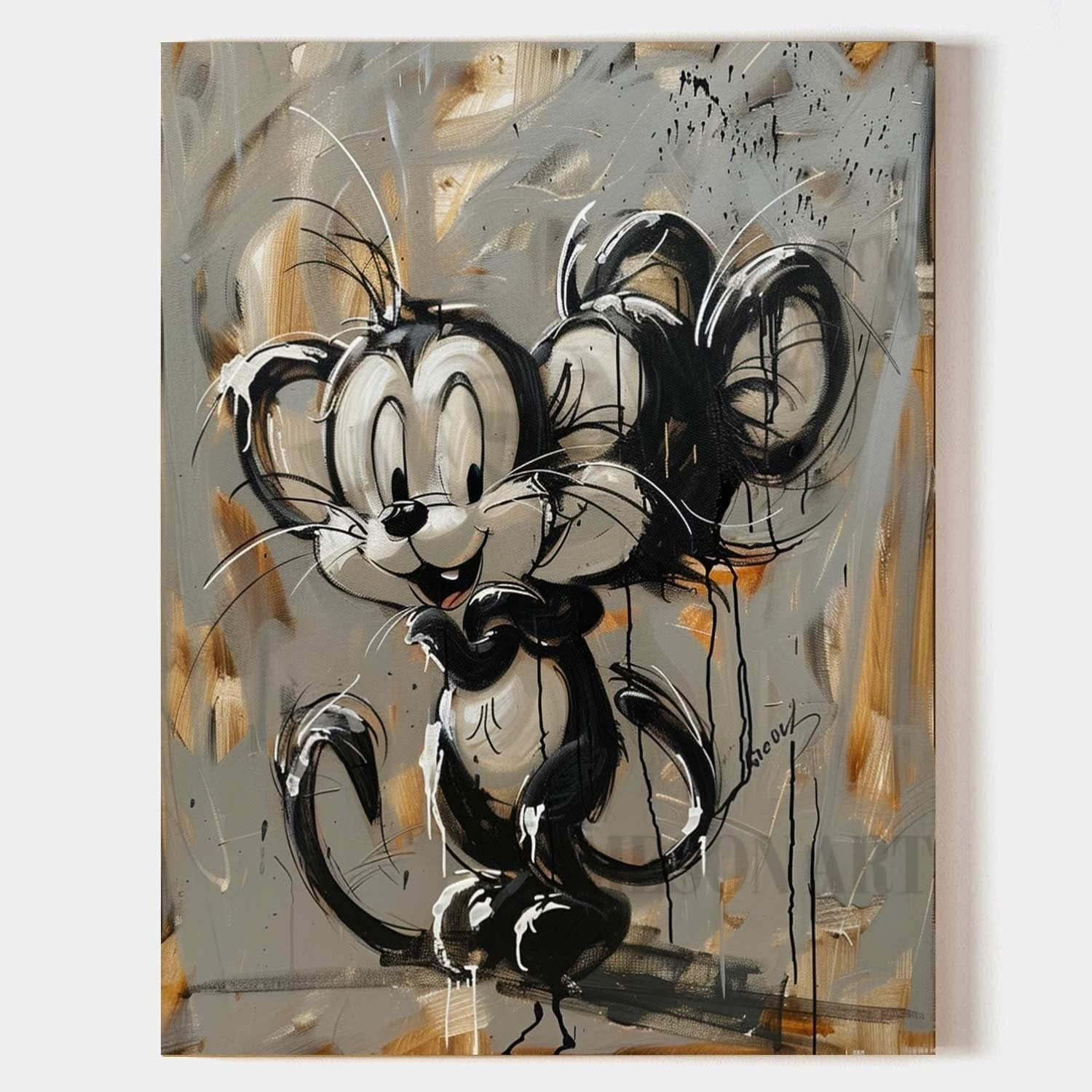 Mickey Mouse Graffiti Art for Sale Mickey Mouse Canvas Wall Art Mickey Mouse Cartoon Painting