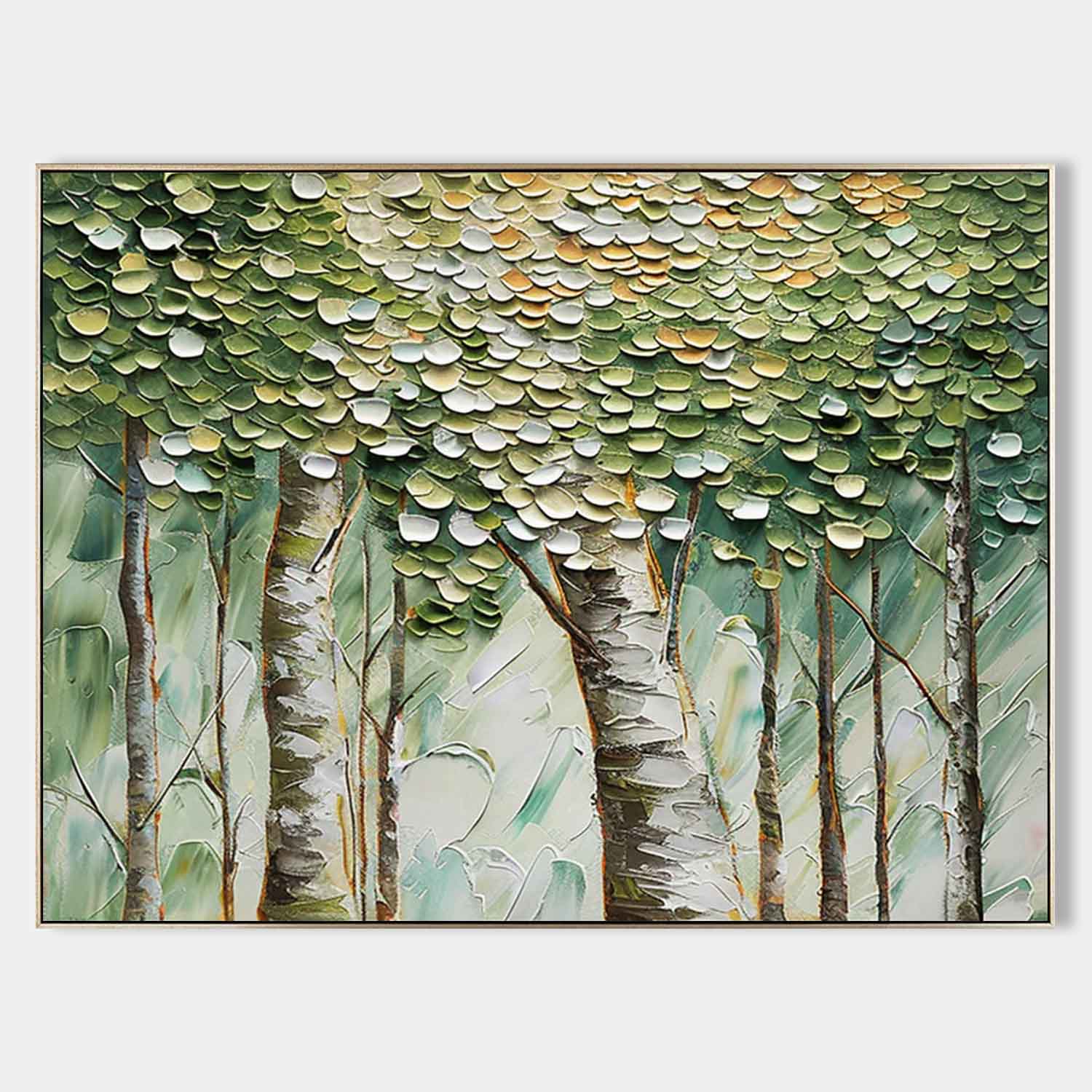 3D Green Tree Texture Painting 3D Green Tree Modern Canvas Wall Art Decor Tree Canvas Art for Sale