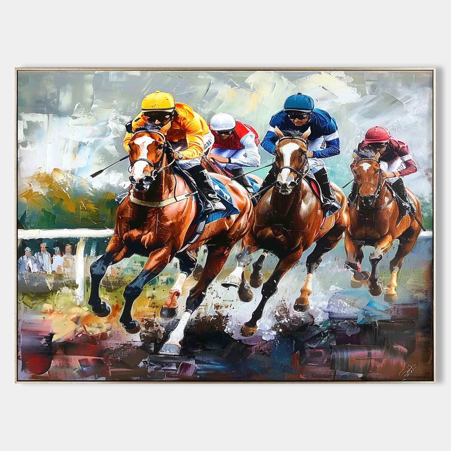 Horse Racing Canvas Art for Sale Horse Racing Canvas Wall Painting Decoration Horse Racing Wall Art