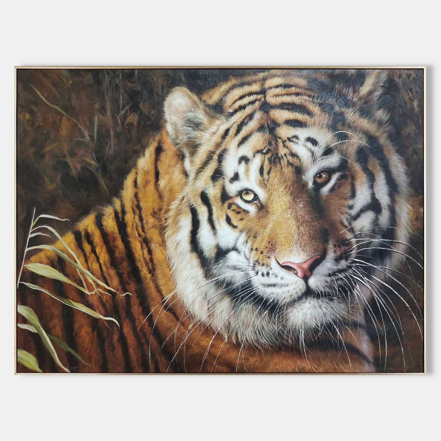 Large Realistic Tiger Oil Painting Hyper Realistic Tiger Art Tiger Realistic Portrait Canvas Wall Art Decor