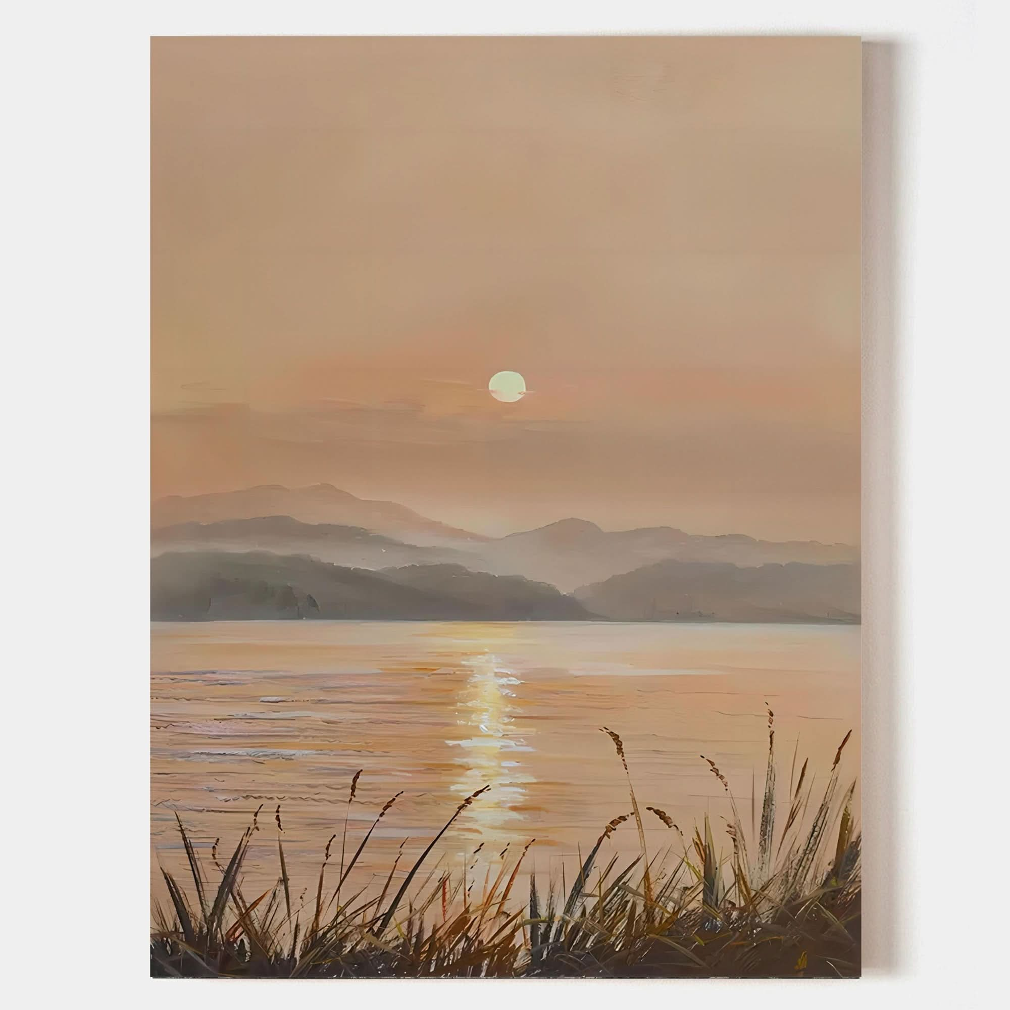 Sunrise Oil Painting Large Landscape Art Large Landscape Wall Art Landscape Painting on Canvas