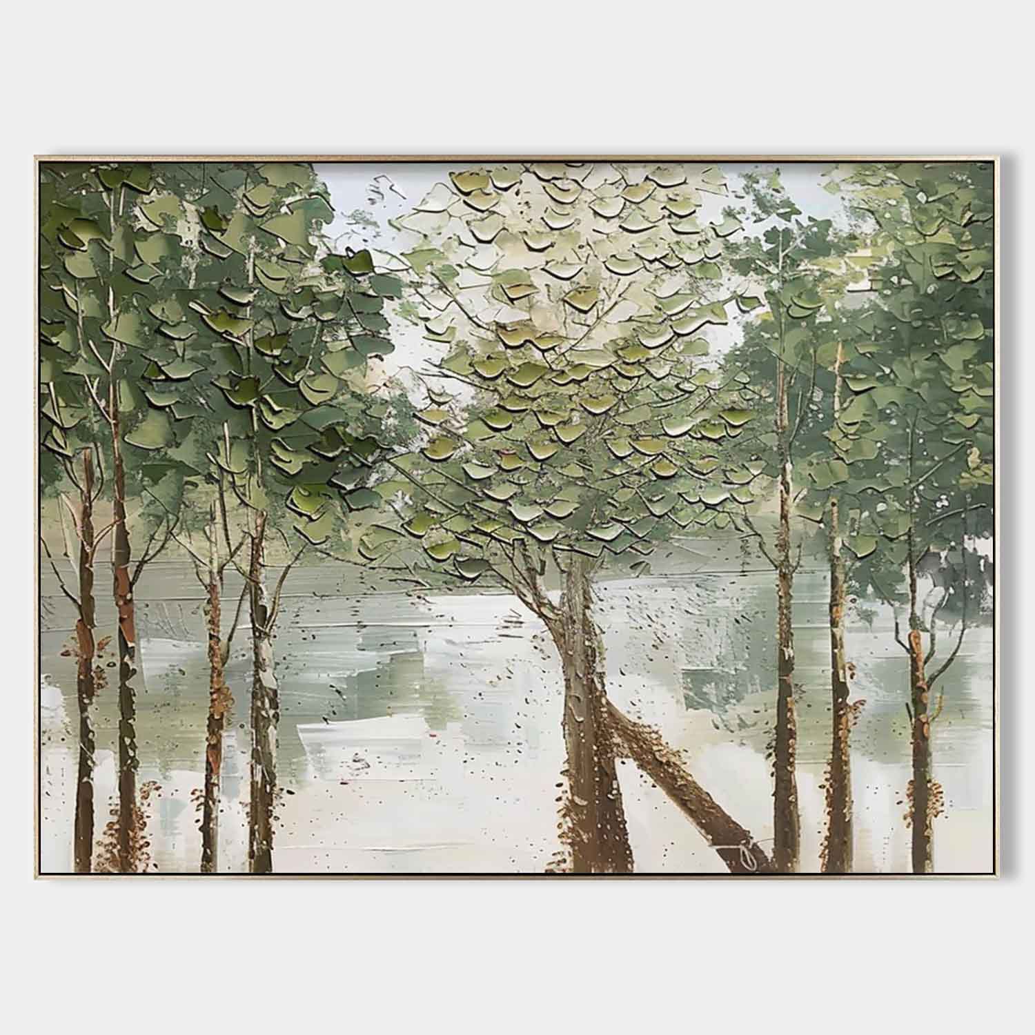 Green Tree Canvas Art Green Tree Texture Painting Tree Modern Canvas Wall Art Decor For Sale