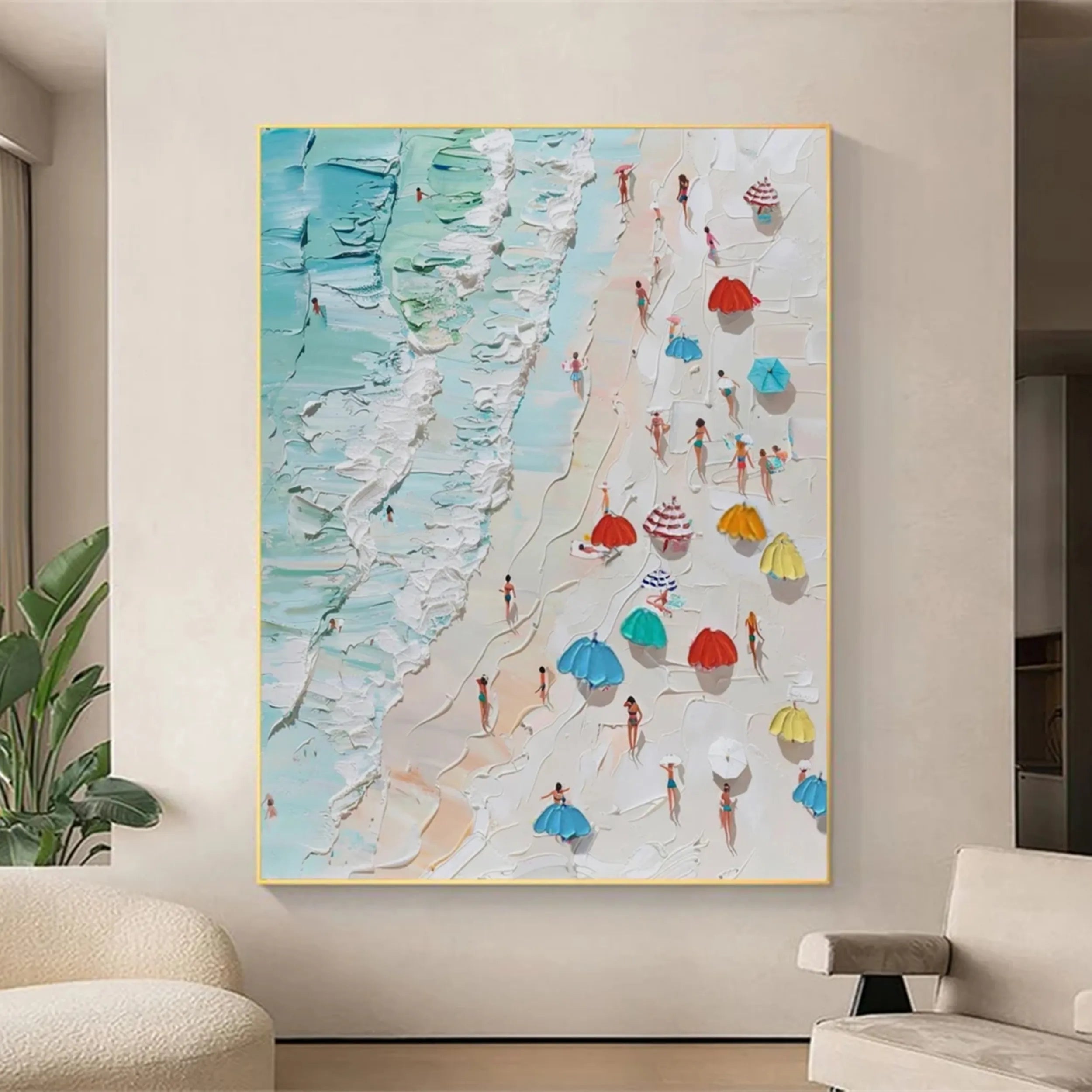 Seascape and Snowy Peak Painting #SP022