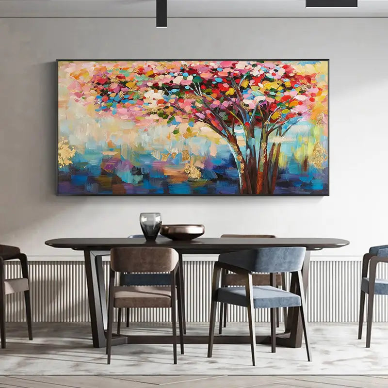 Colorful Flower & Tree Abstract  Wall Art #ML001