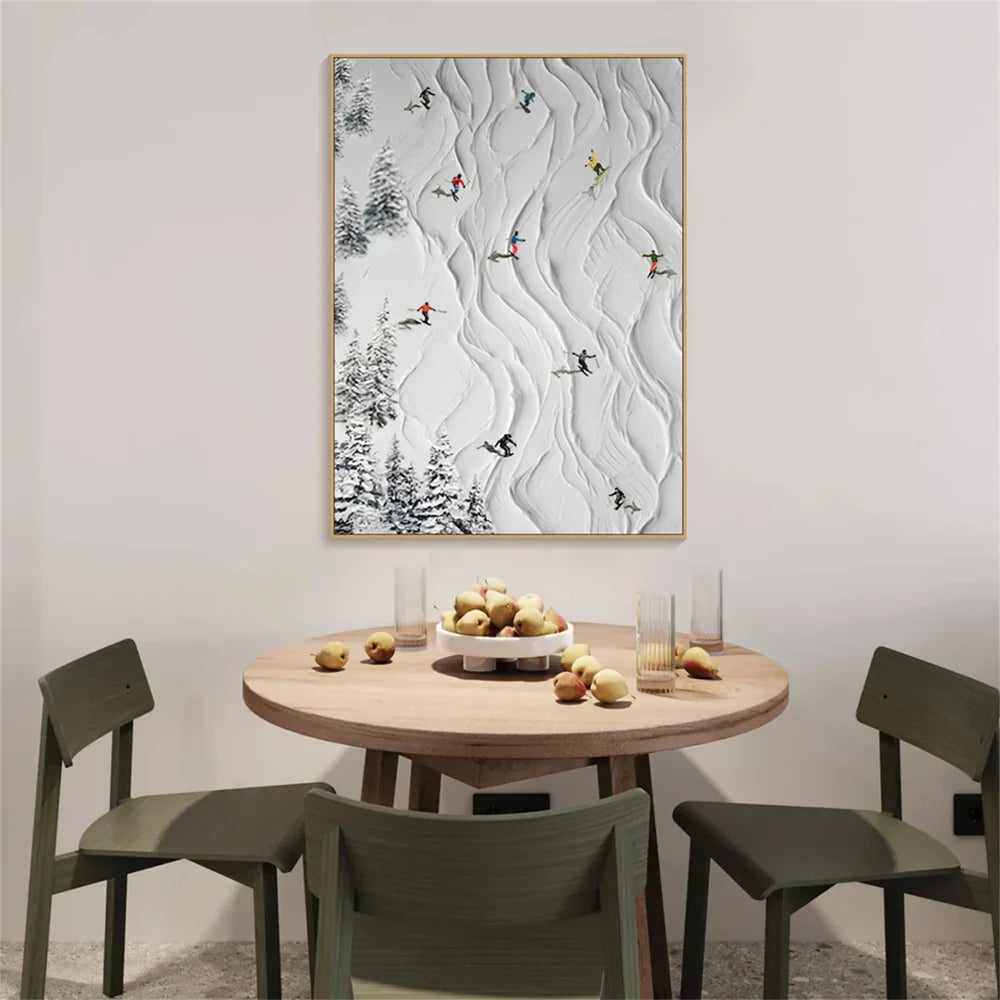 Weiße Sportkunst minimalistische strukturierte Wandkunst #SA007
