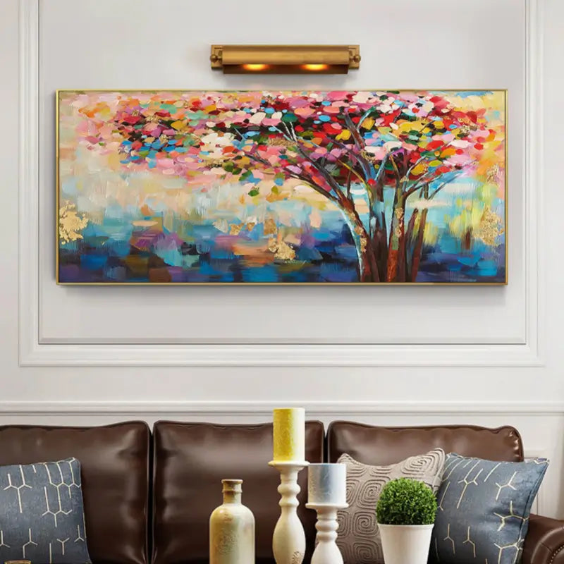 Colorful Flower & Tree Abstract  Wall Art #ML001