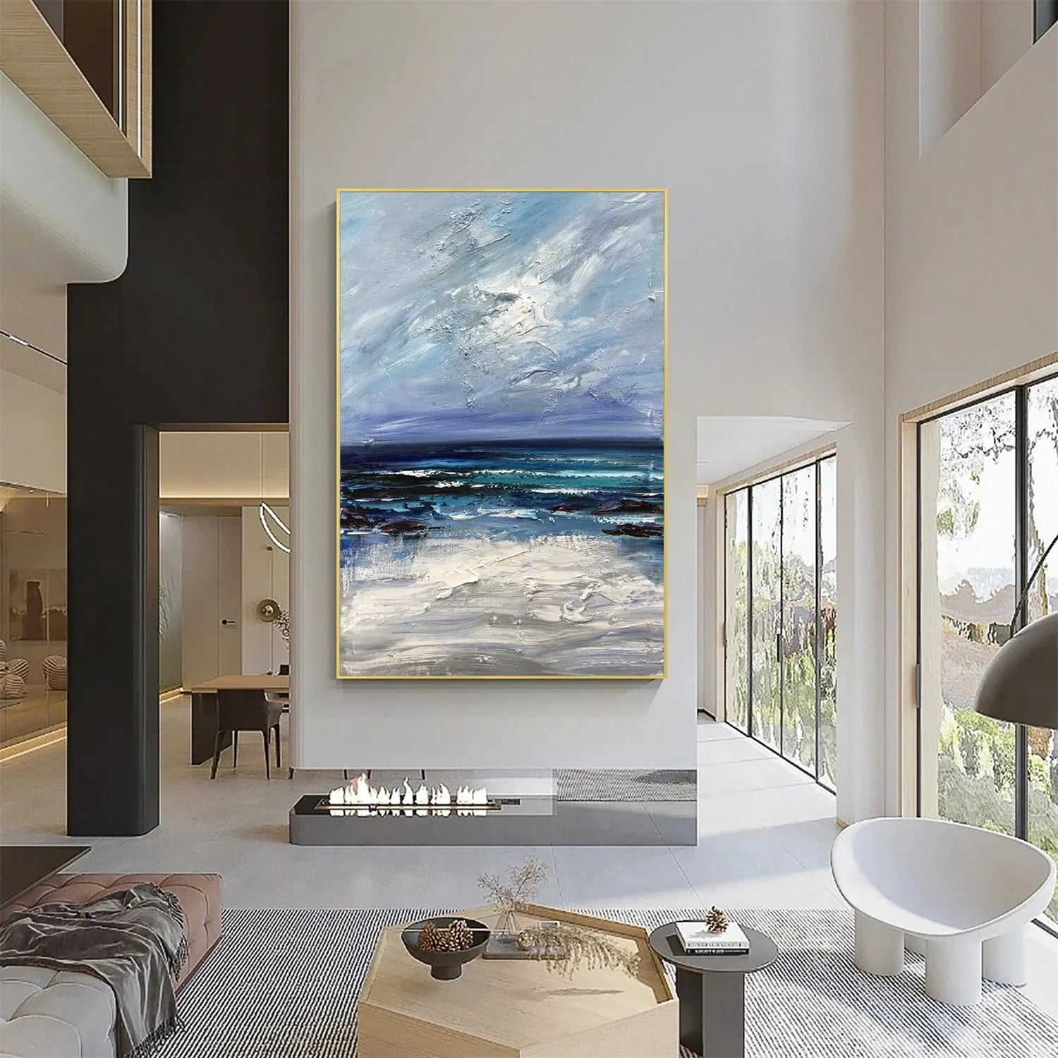 Sea & Sky Abstract Textured Wall Art #MS126