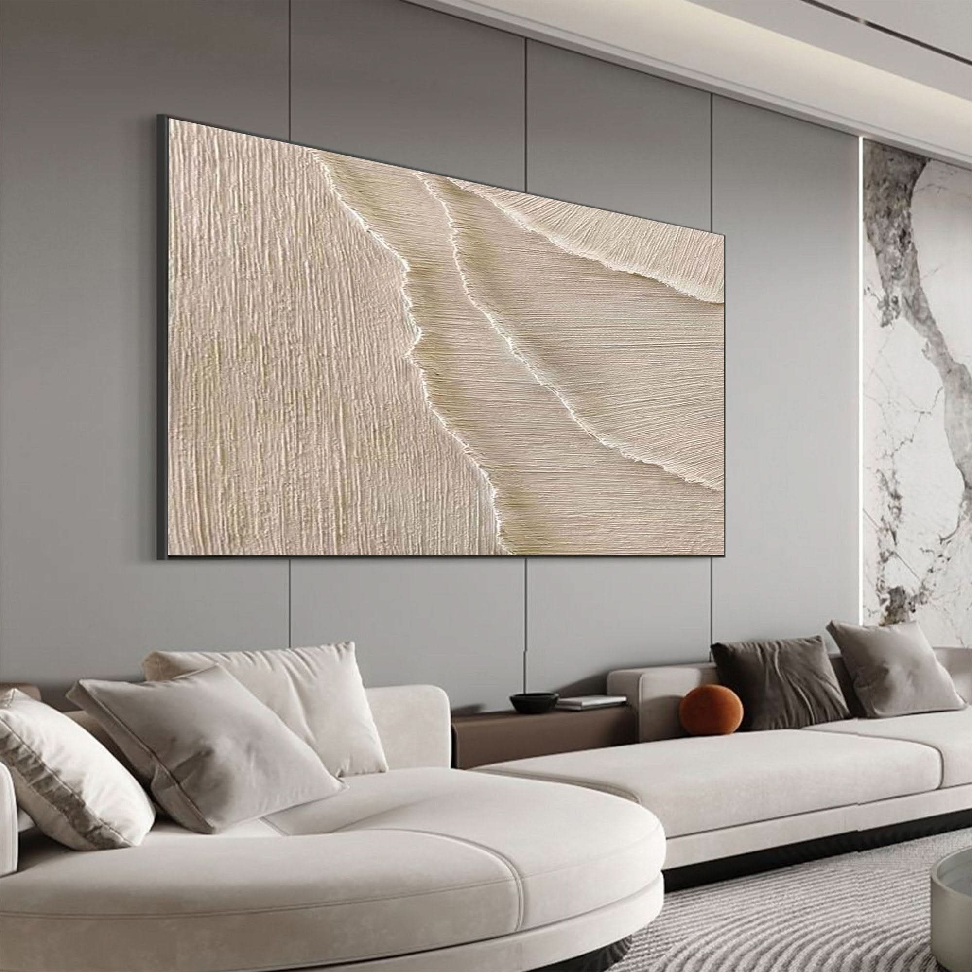 Beige & Brown Abstract Painting #CXA 025