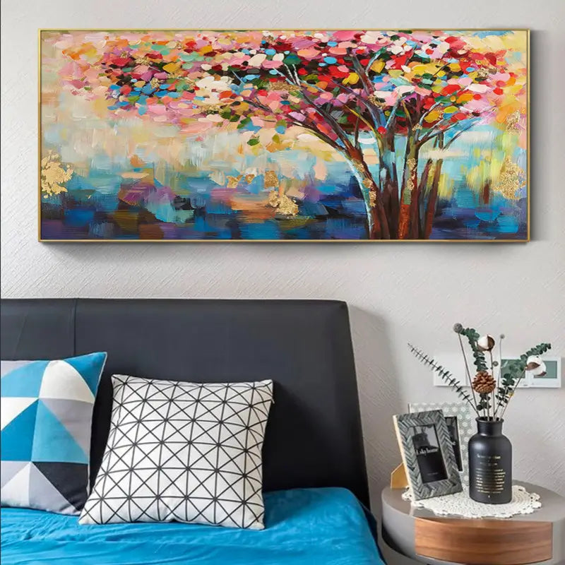 Colorful Flower & Tree Abstract  Wall Art #ML001