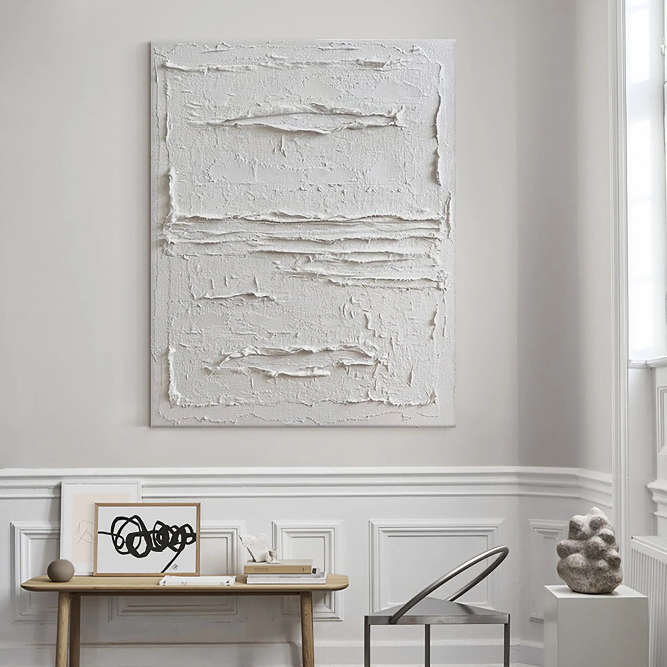 Minimalist Plaster Art Large Painting Wall Art for Room Decor