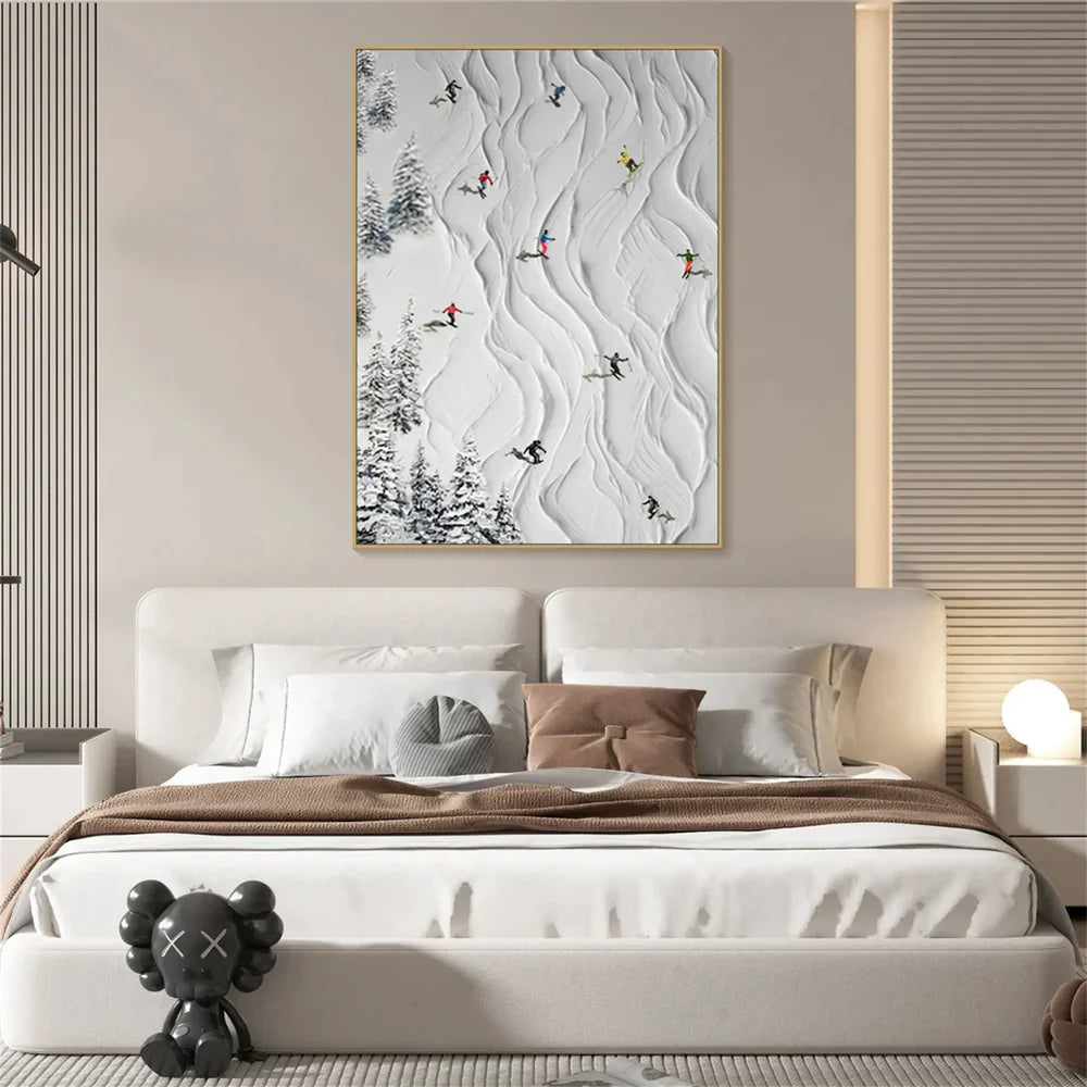 Weiße Sportkunst minimalistische strukturierte Wandkunst #SA007