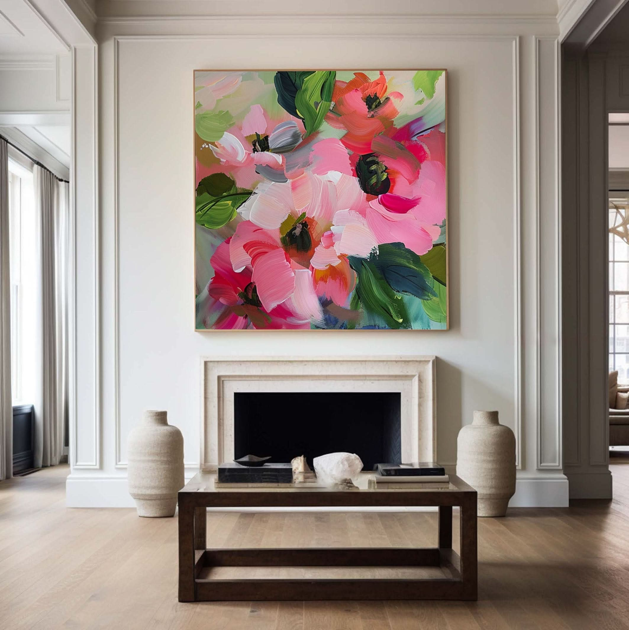 Vibrant Bloom Canvas Art Colorful Flower Wall Decor #FT 035