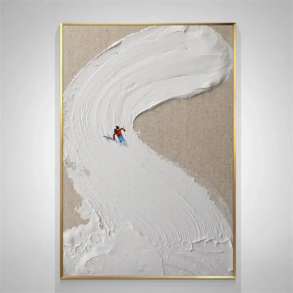 White Sport Art Minimalist Textured Wall Art #SA009