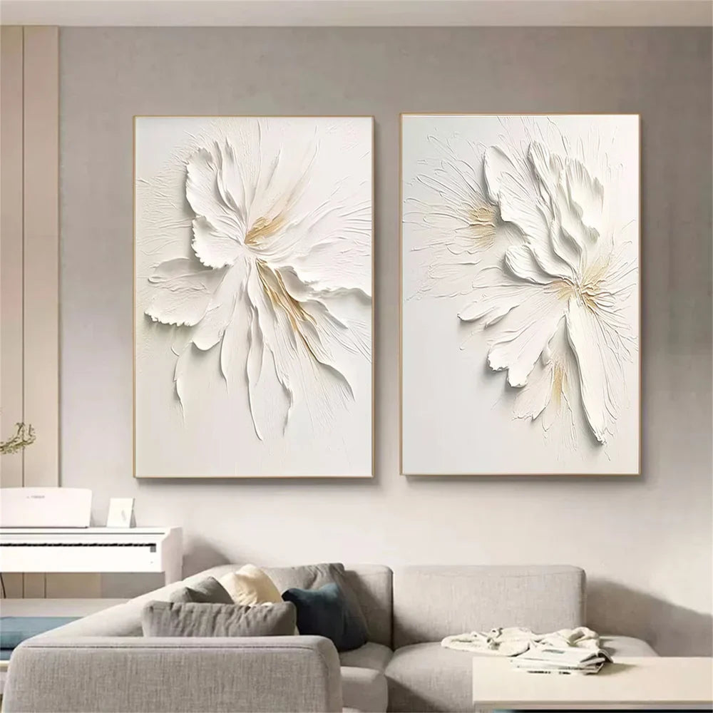 Flower & Tree Abstract Textured Wall Art Set of 2#ML039