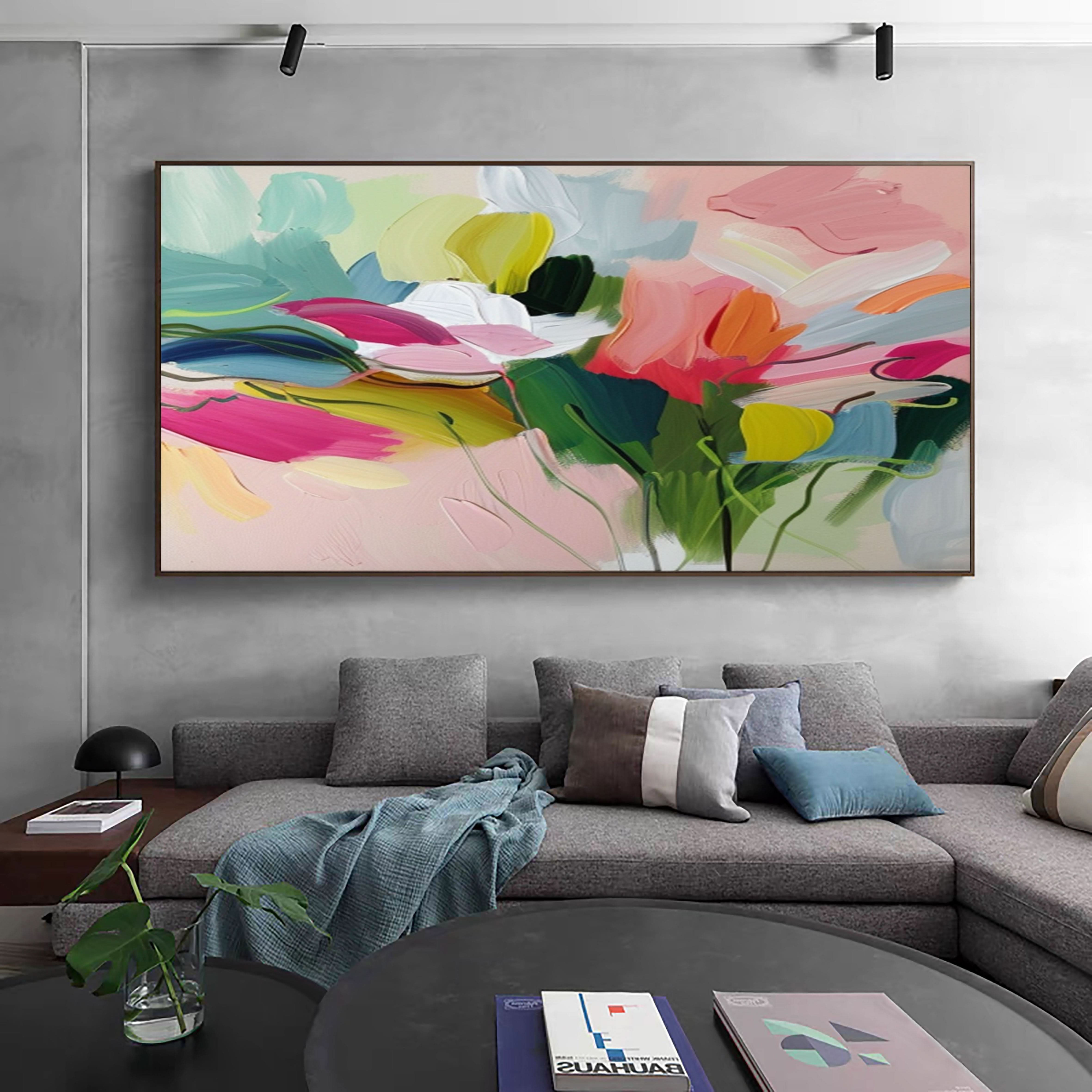 Vibrant Garden Floral Wall Art - Modern Abstract Flowers #FT 025