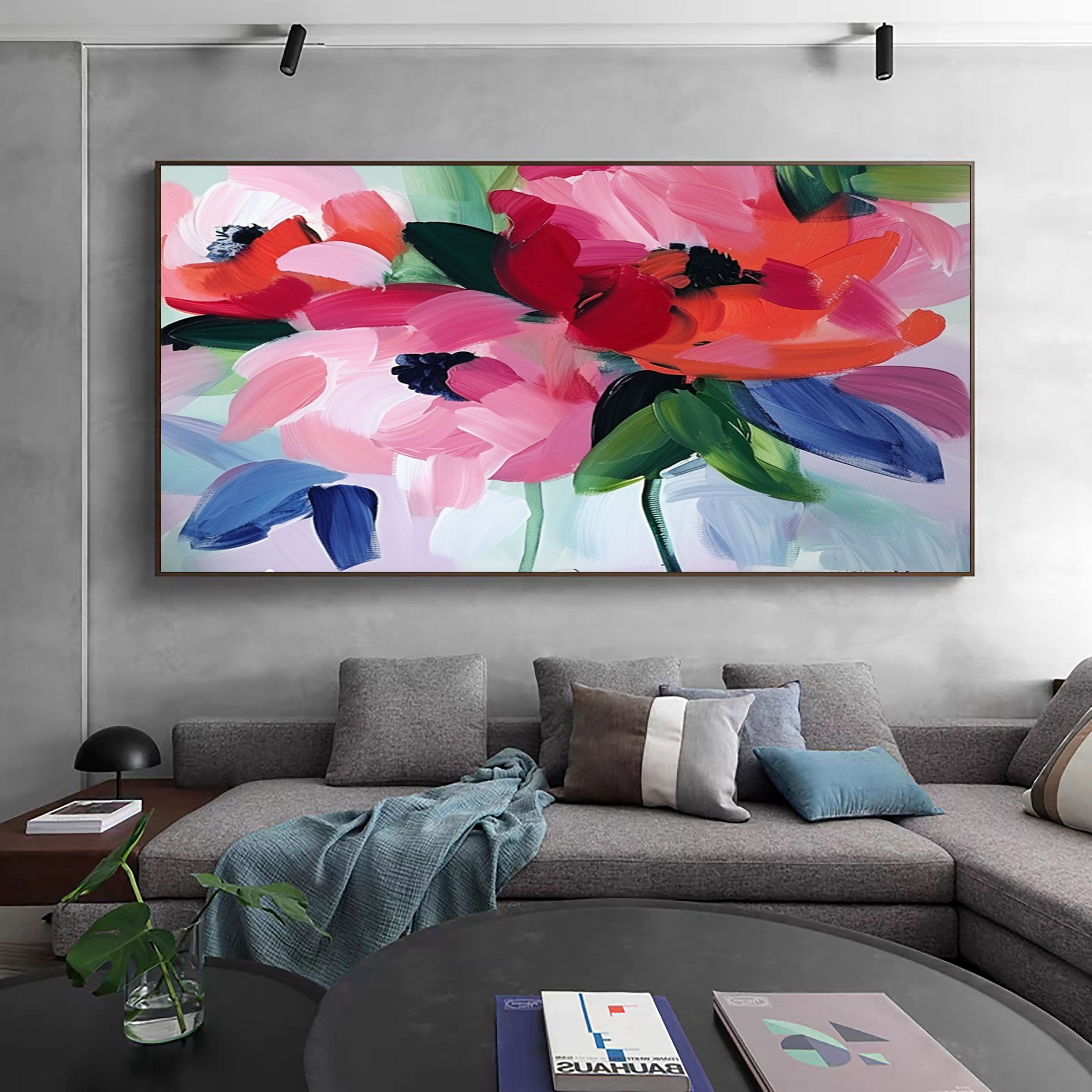 Vibrant Garden Floral Wall Art - Modern Abstract Flowers #FT 026