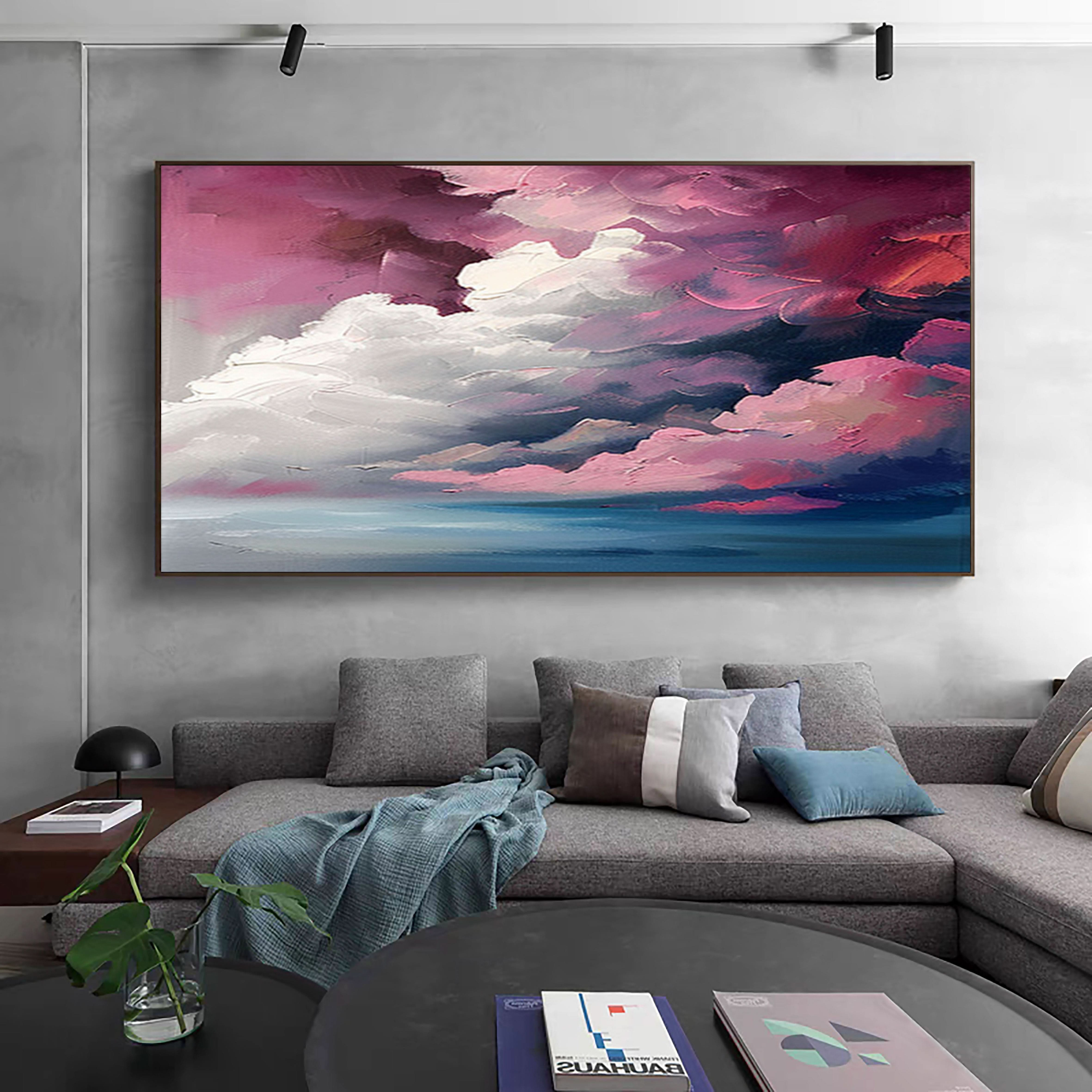 Luminous Sky Clouds Canvas Soft Pastel Wall Art for Serene Decor #OS 020