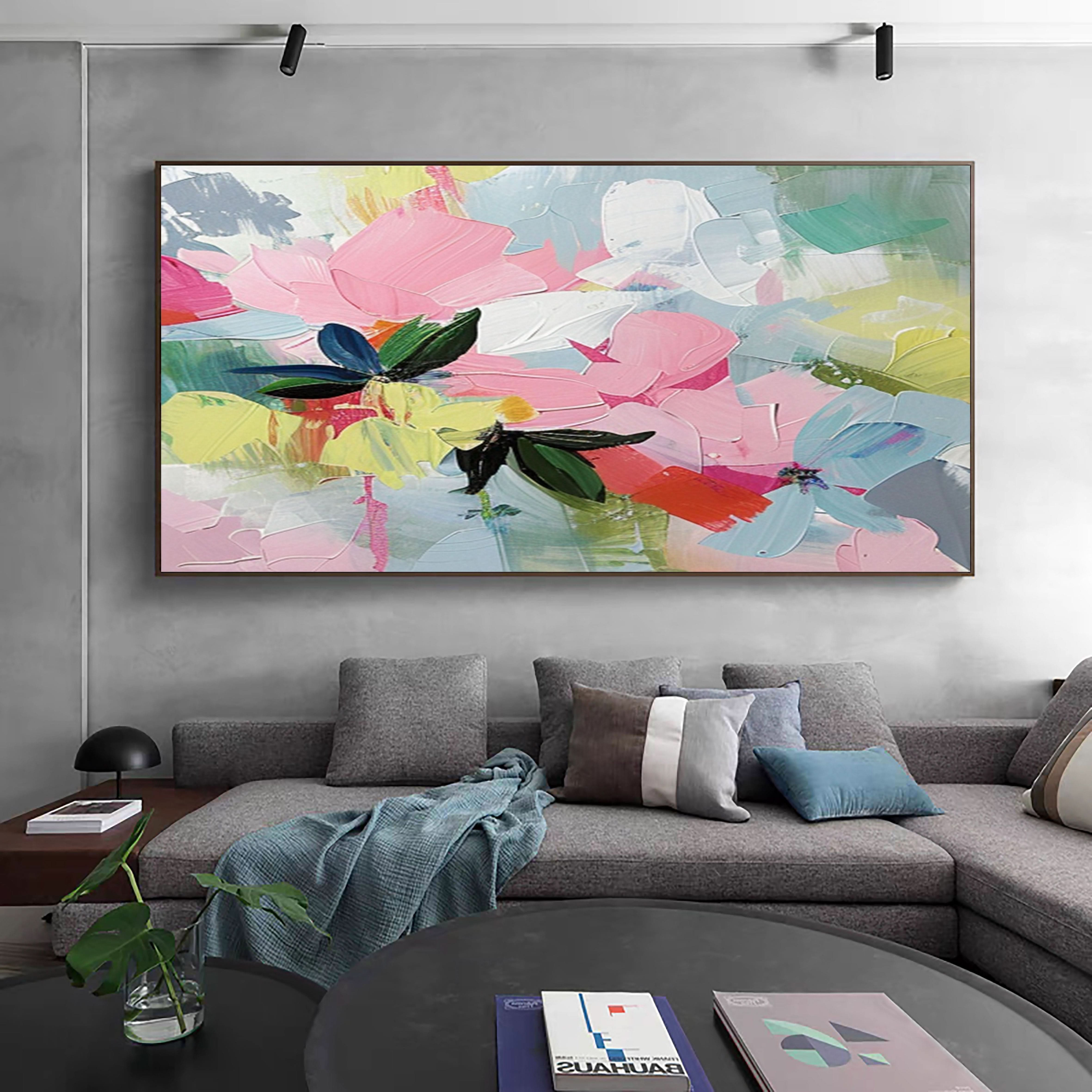 Vibrant Garden Floral Wall Art - Modern Abstract Flowers #FT 024