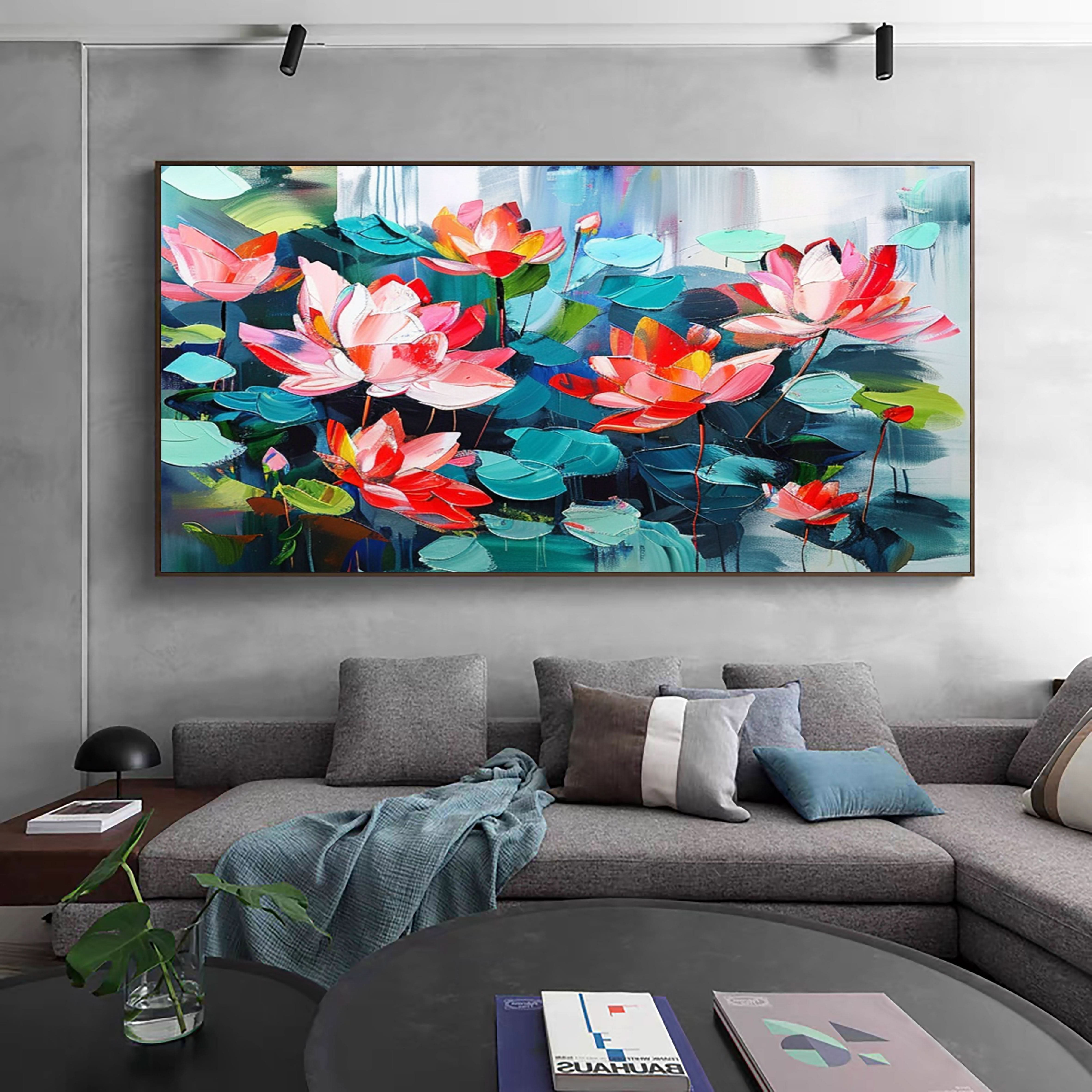 Vibrant Garden Floral Wall Art - Modern Abstract Flowers #FT 020