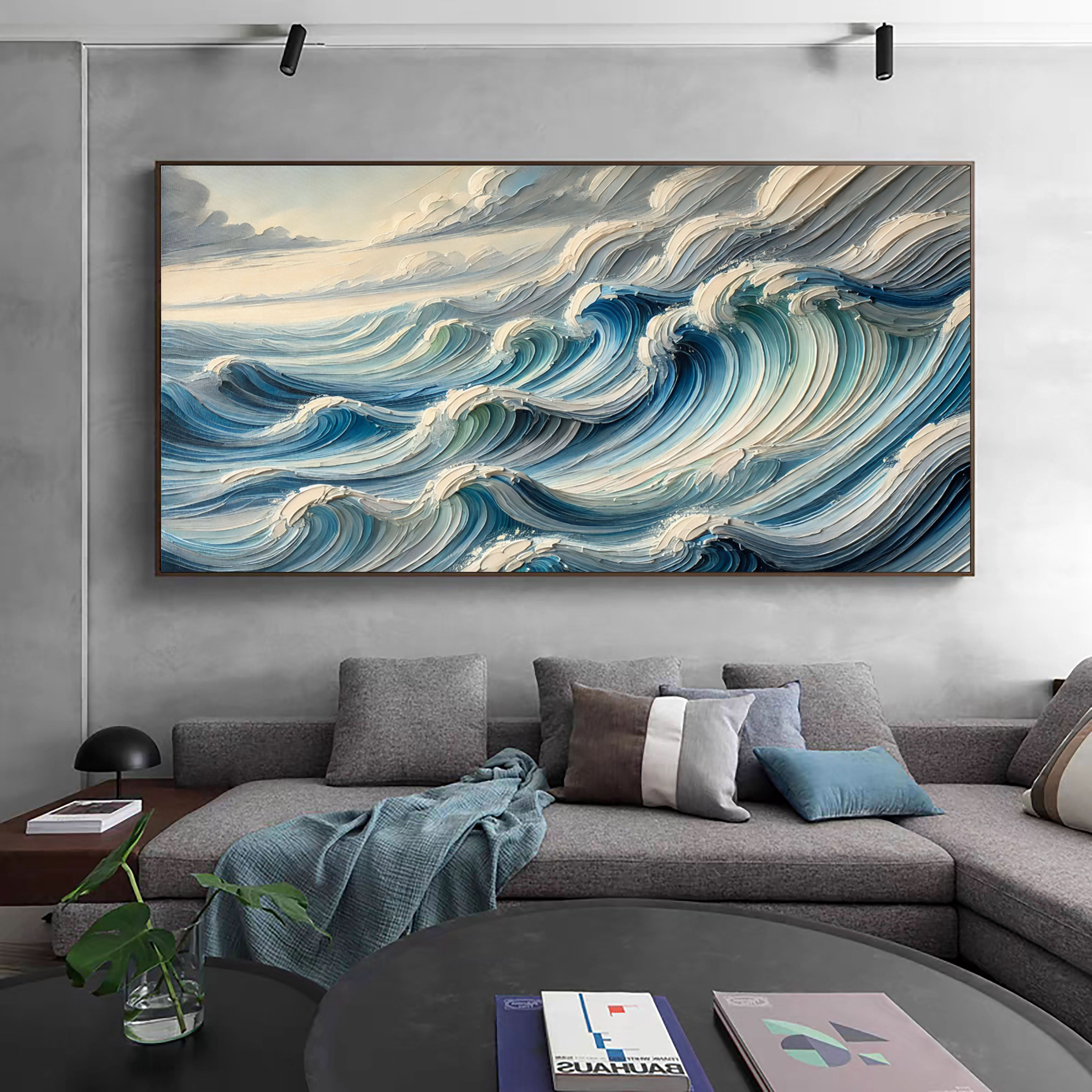 Majestic Ocean Wave Canvas Art Large Coastal Decor for Living Room #OS 080